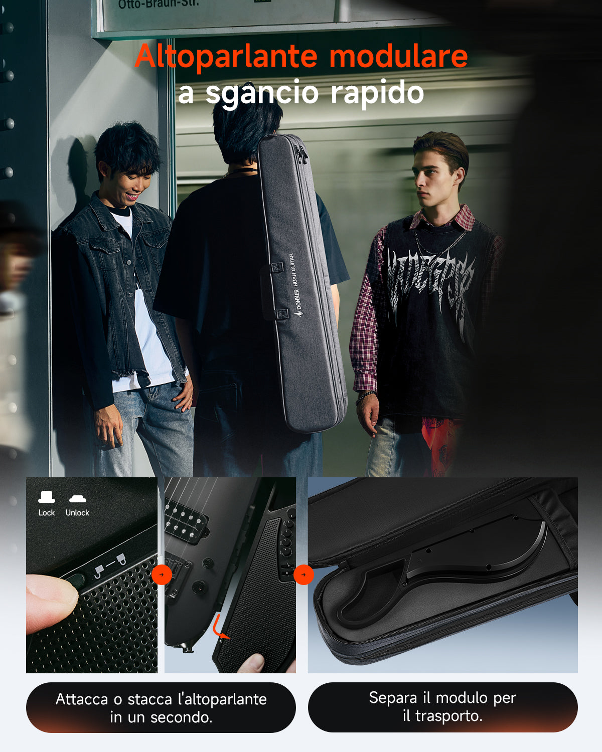 Donner HUSH X LIVE Chitarra da viaggio (disponibile anche in edizione MIYAVI)