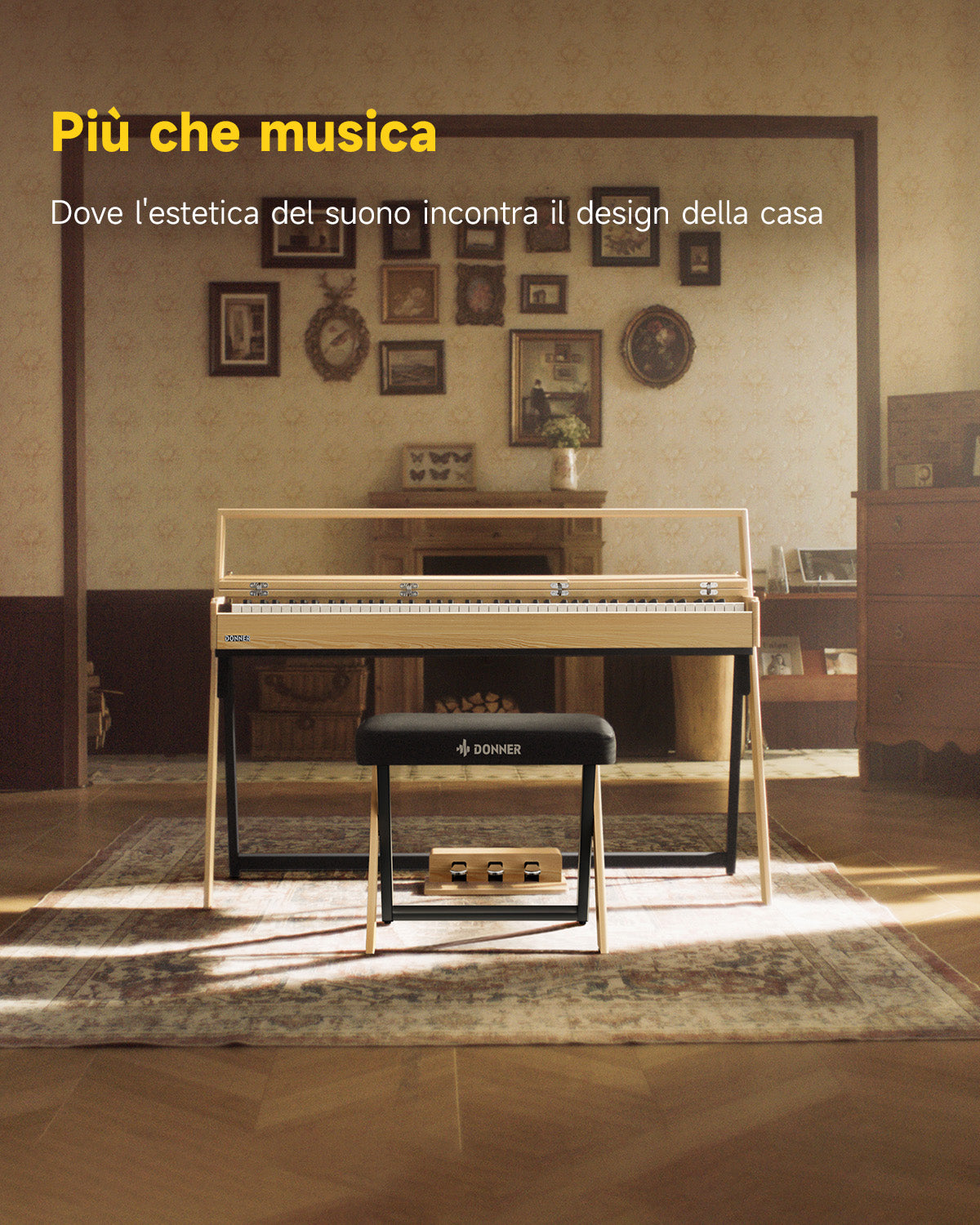 Donner OURA™ R300 Pianoforte digitalein stile casalingo-Beige##