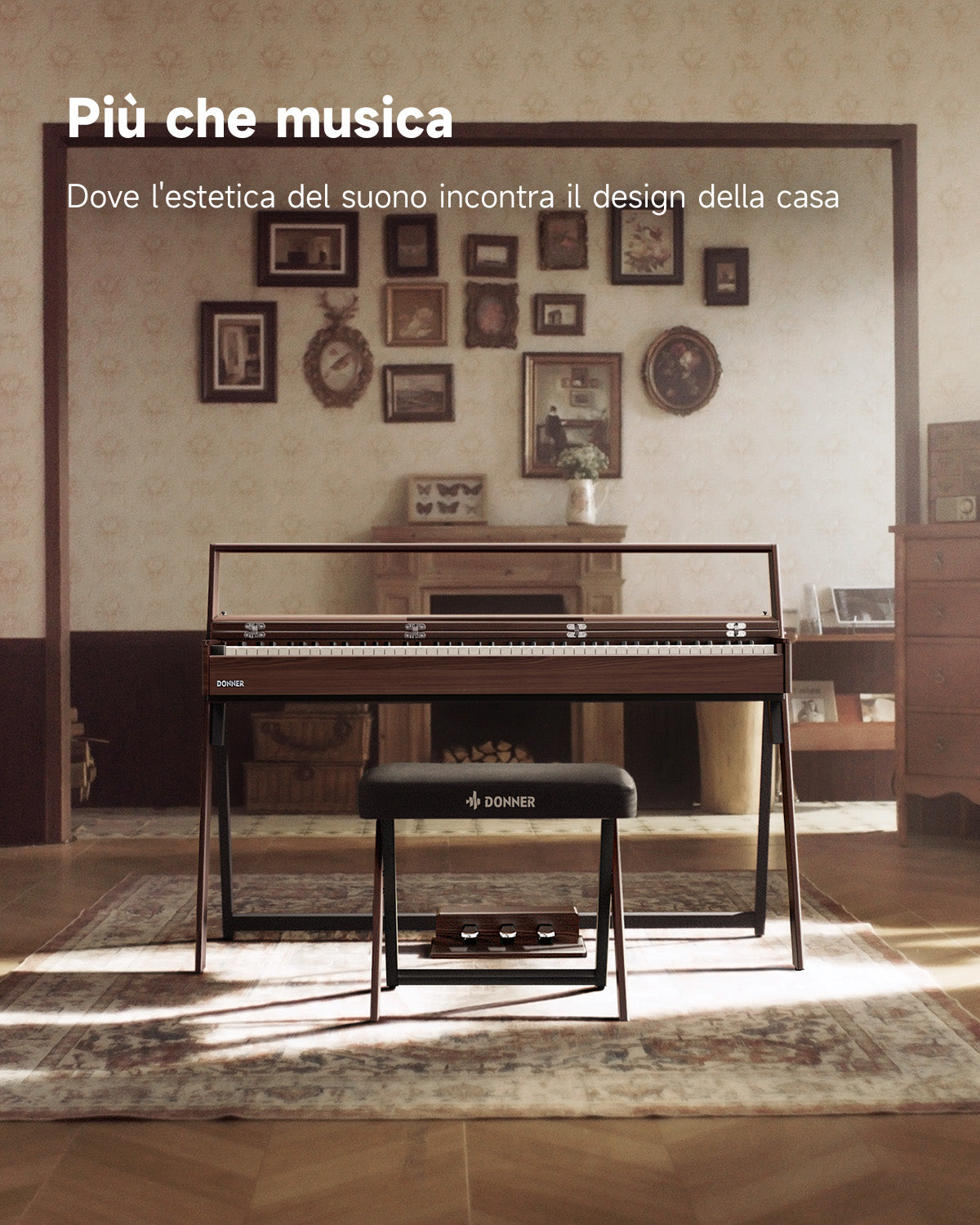 Donner OURA™ R300 Pianoforte digitalein stile casalingo-Brown##