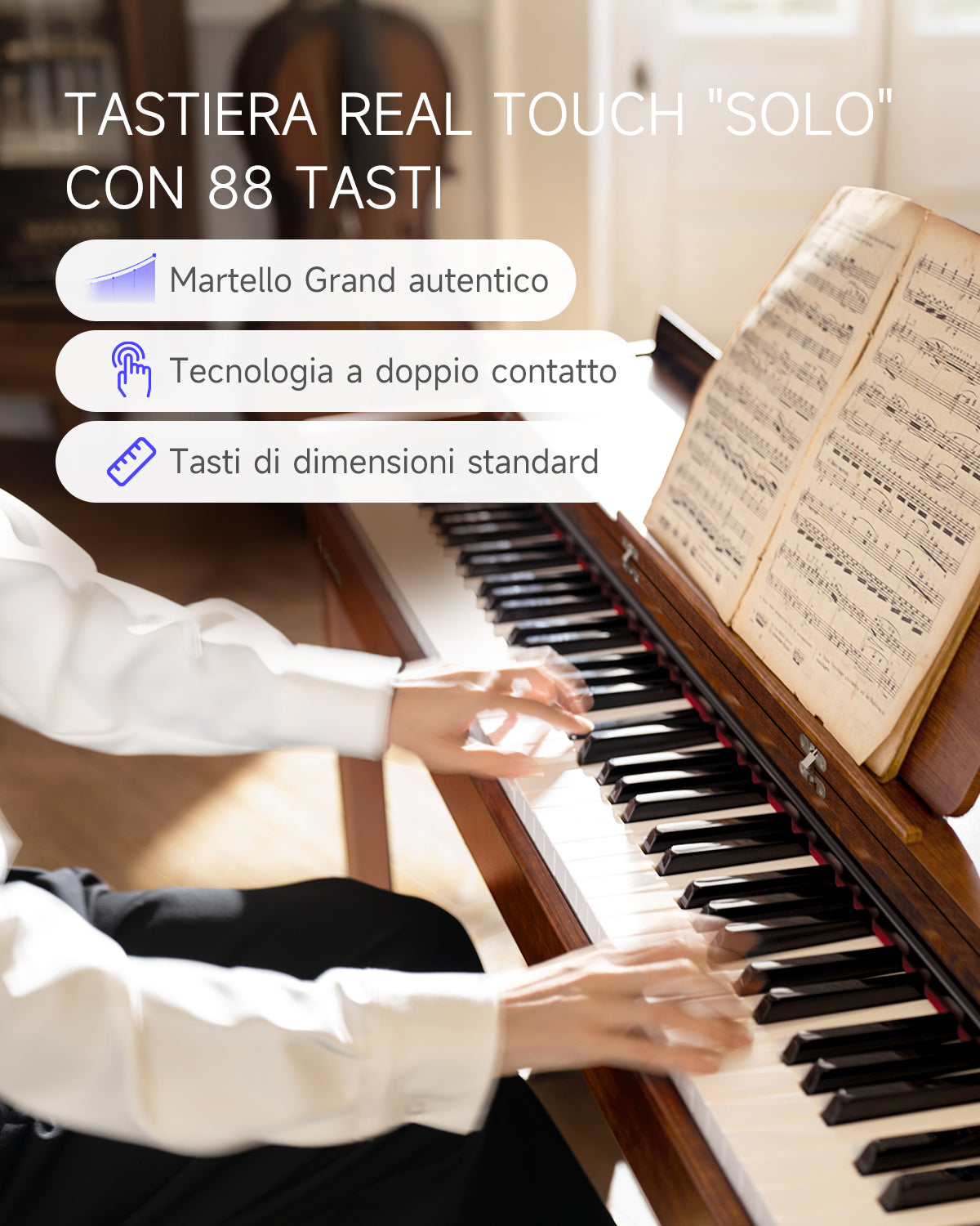 Donner DDP-200 Pianoforte Digitale con Azione a Martello Graduale-DDP-200MK2 Versione aggiornata##