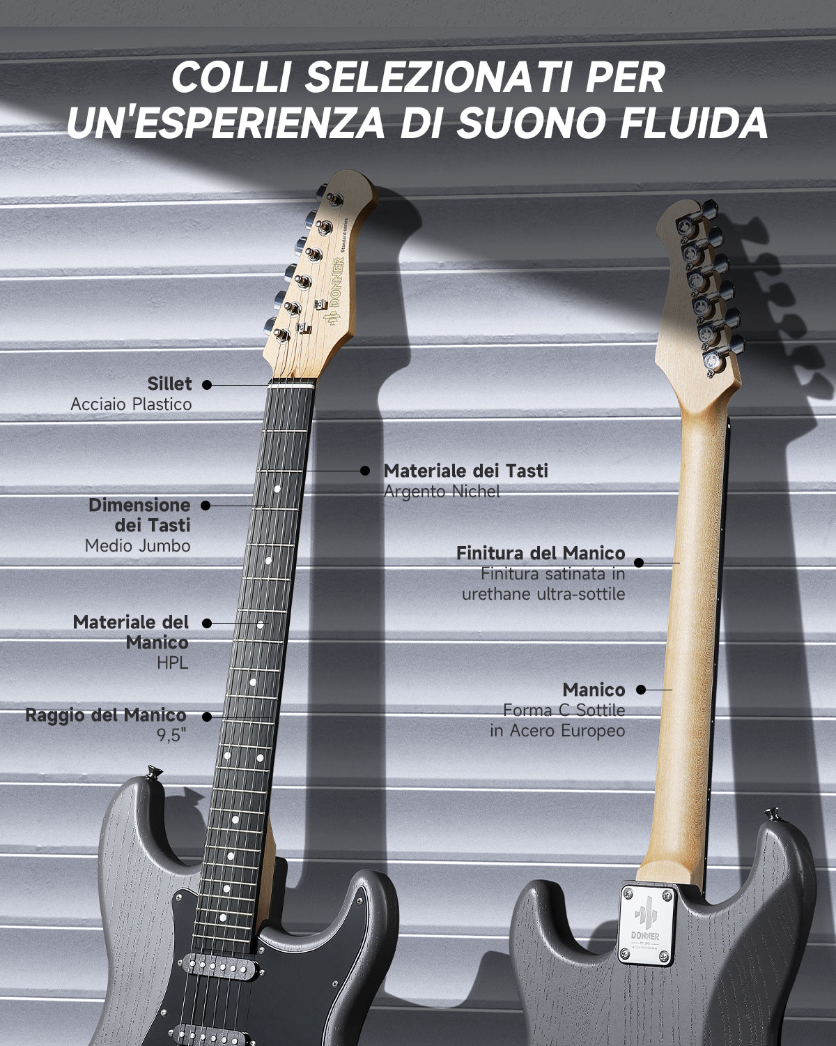 Donner DST-80 Chitarra elettrica-Nero##
