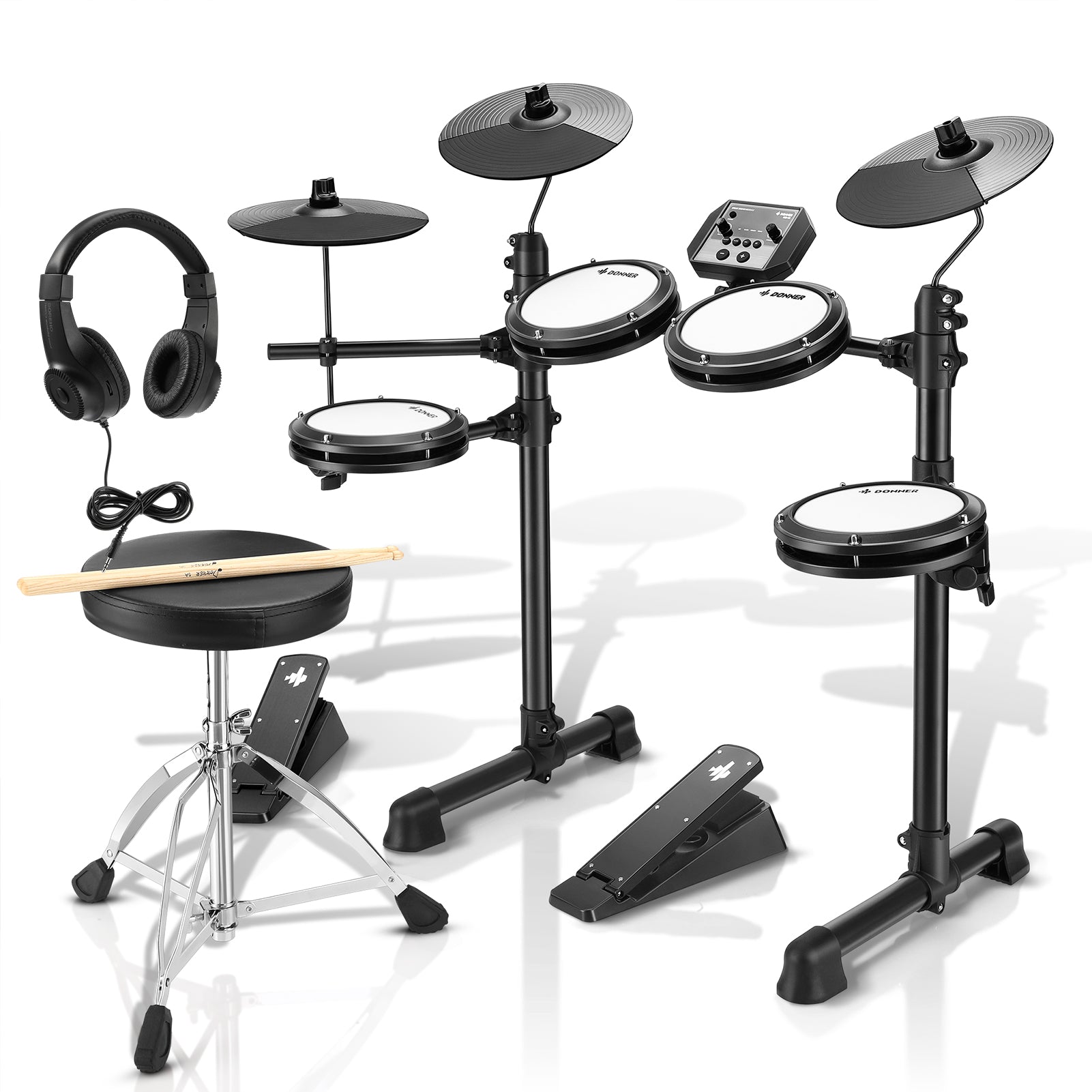 Donner DED-80 Set Batteria Elettronica con 5 Tamburi e 3 Piatti