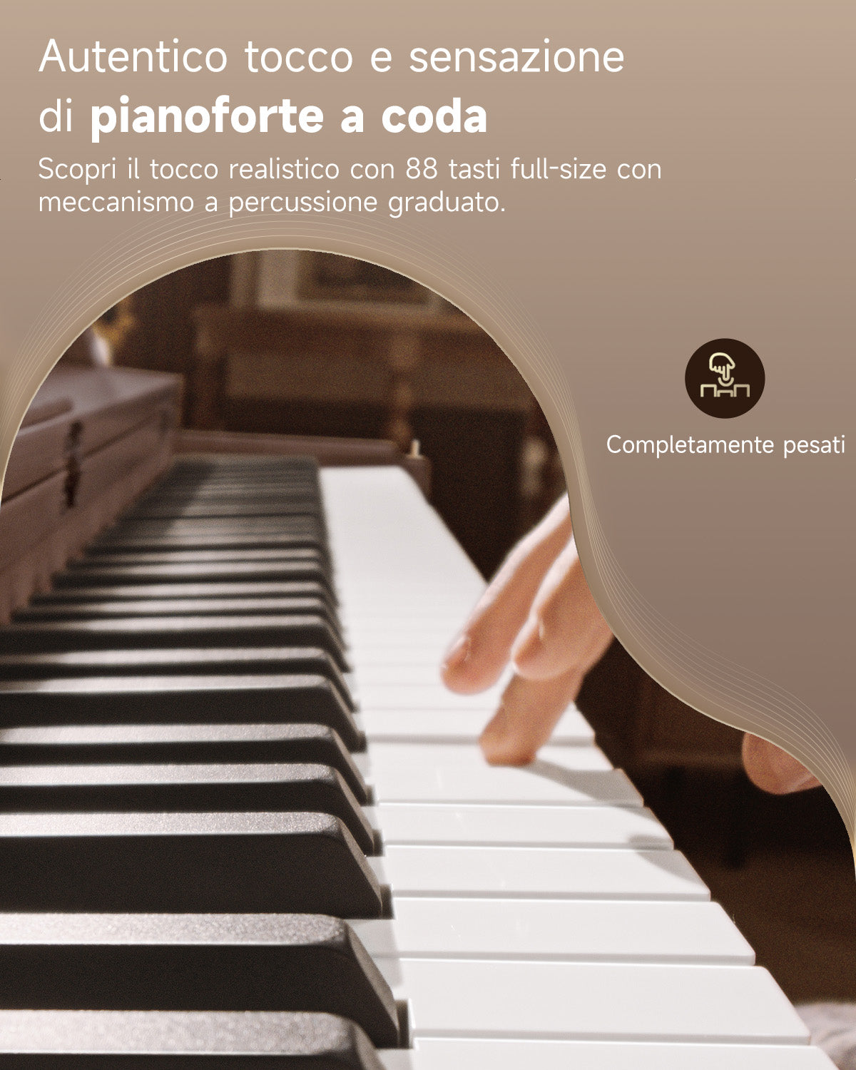 Donner OURA™ R300 Pianoforte digitalein stile casalingo-Brown##