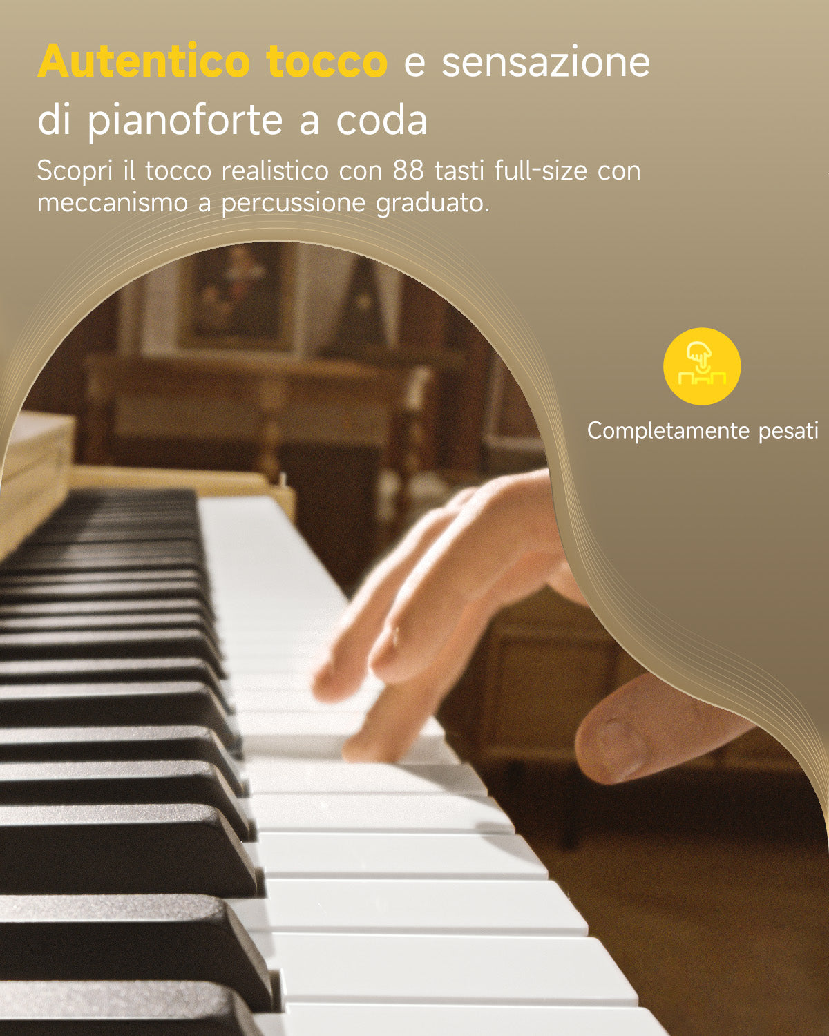 Donner OURA™ R300 Pianoforte digitalein stile casalingo-Beige##