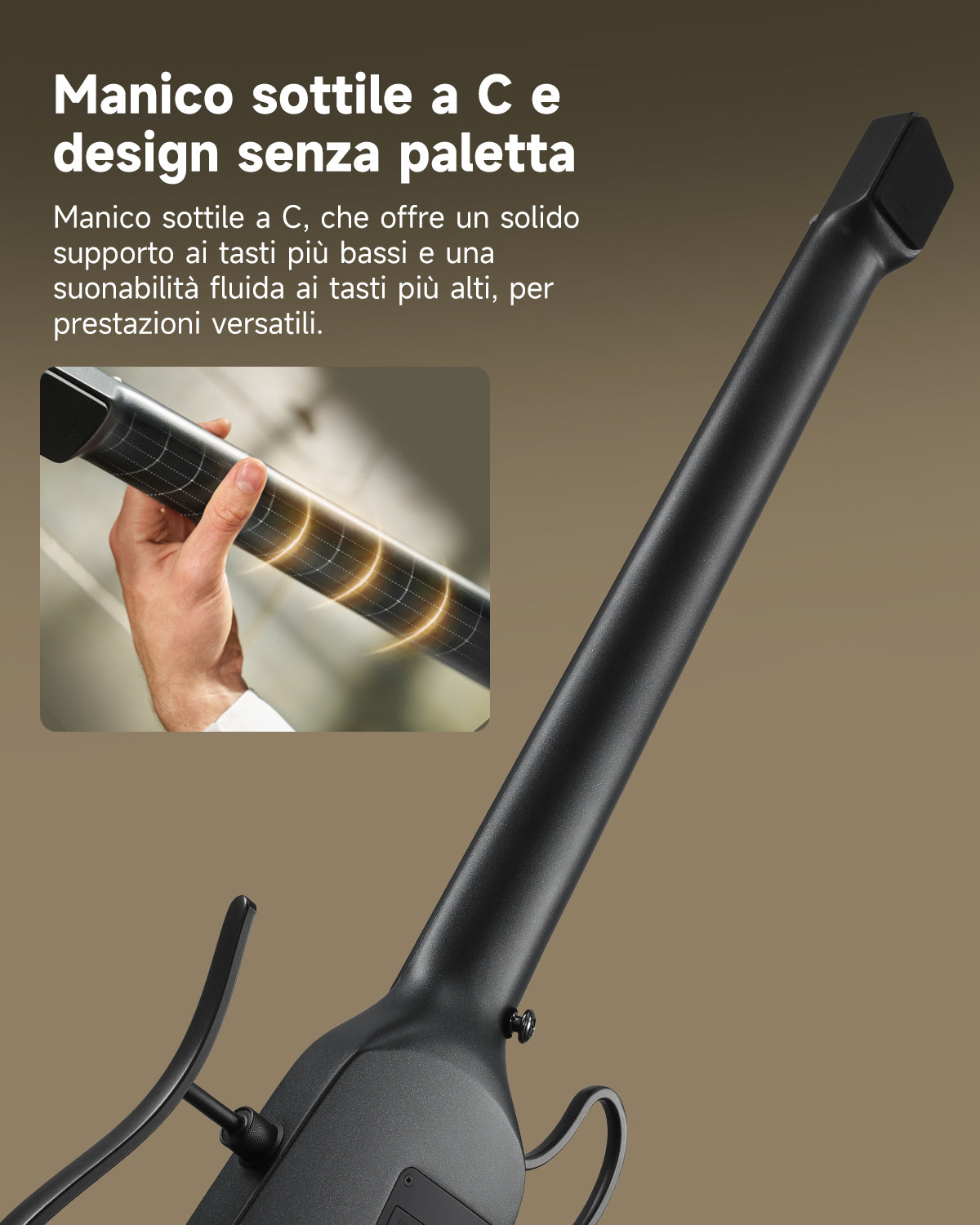 Donner HUSH™ C Chitarra classica con corde di nylon da viaggio-Nero##