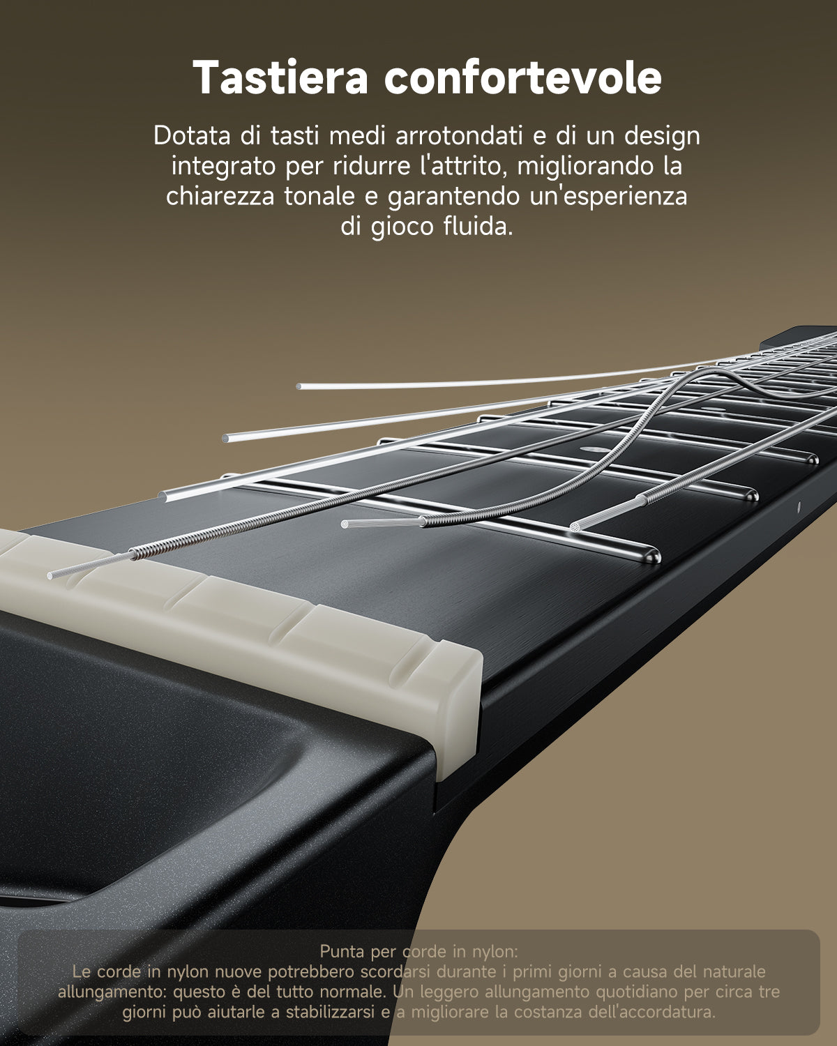 Donner HUSH™ C Chitarra classica con corde di nylon da viaggio-Nero##