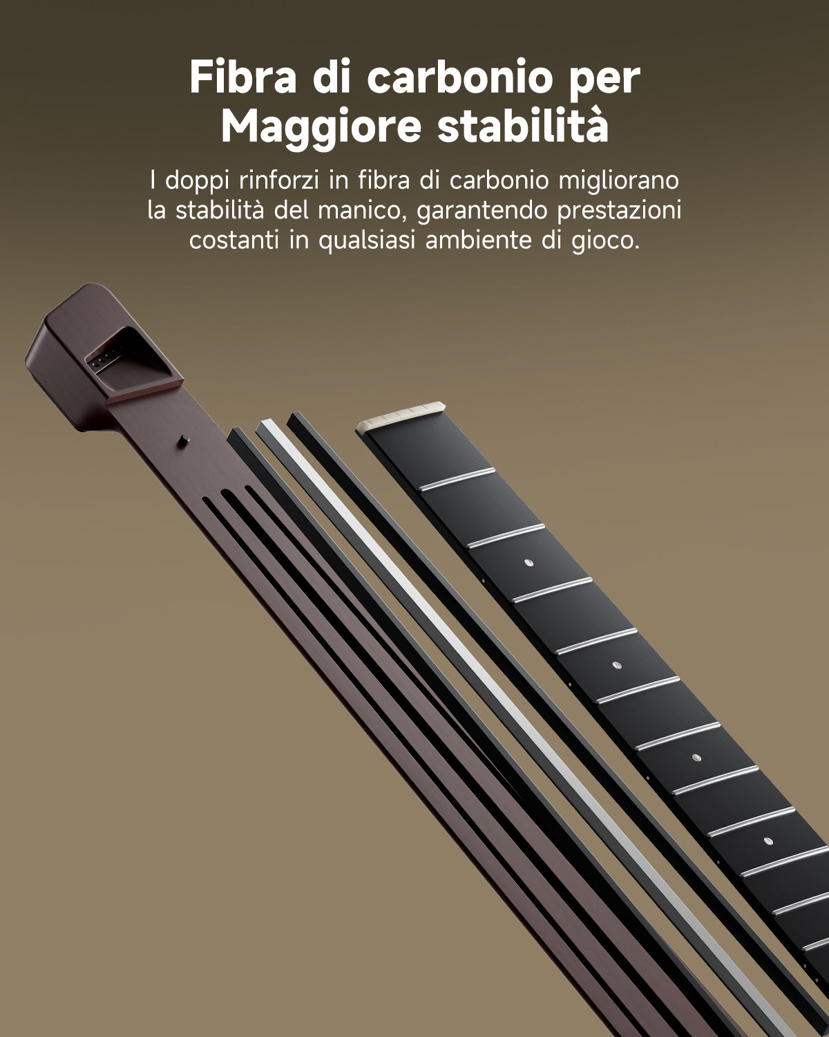 Donner HUSH™ C Chitarra classica con corde di nylon da viaggio-Marrone##