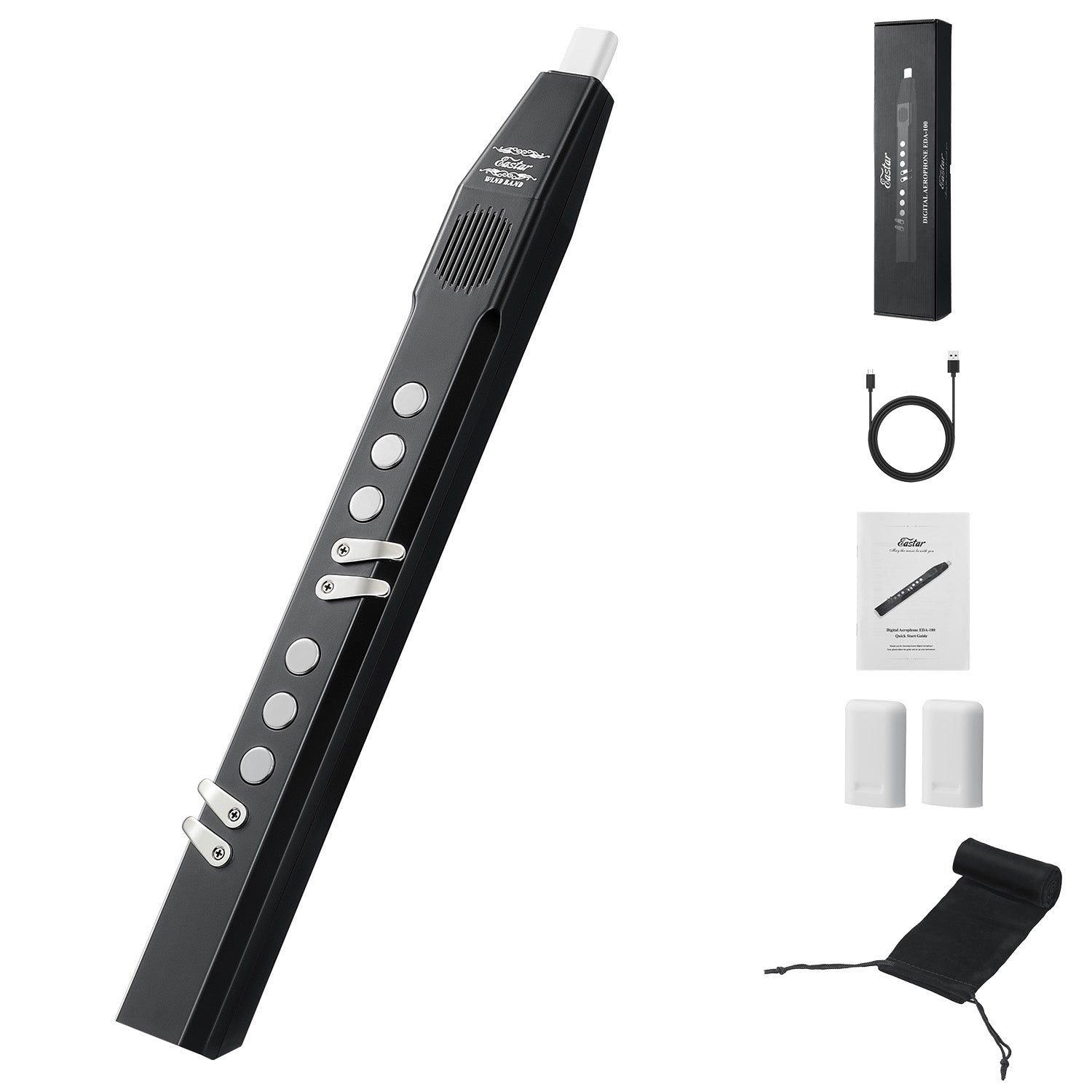 Eastar EDA-100 Strumento a fiato digitale, nero