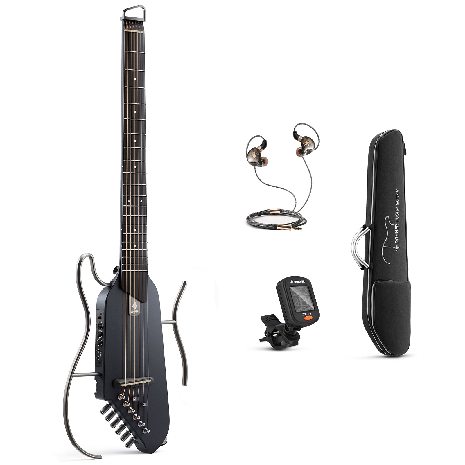 Chitarra Donner HUSH-I-Nero##
