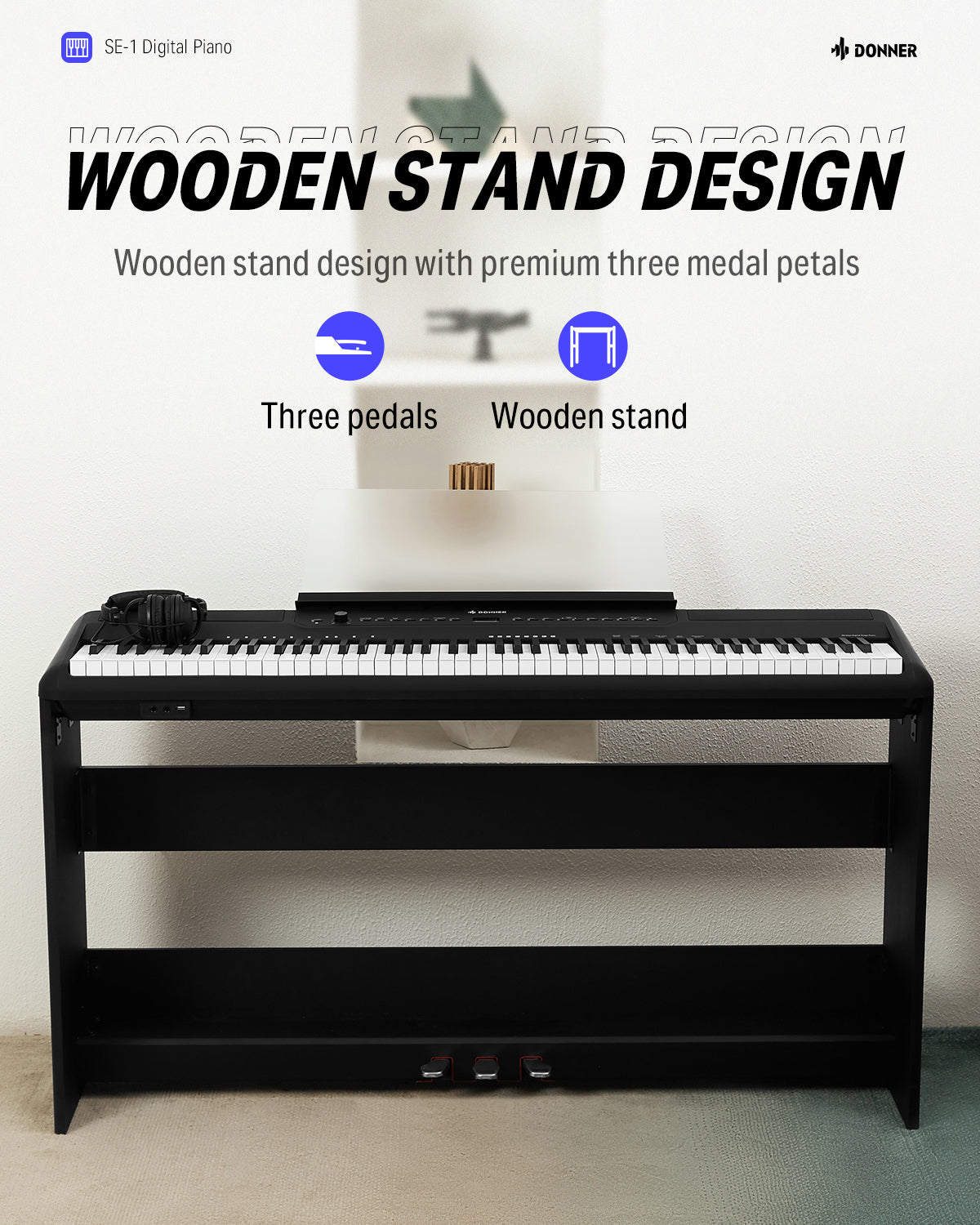 Donner SE-1 piano digitale a 88 tasti con tasti ponderati