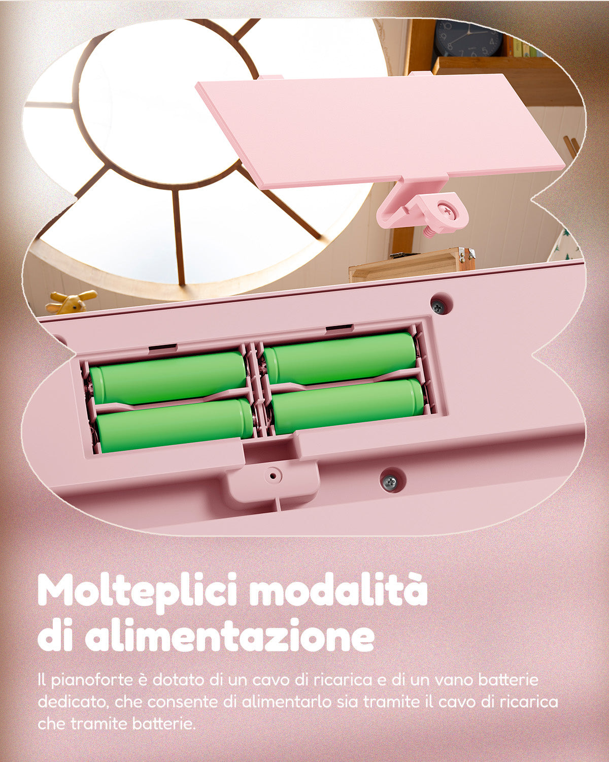 Eastar KIDO V20 Mini tastiera digitale con 44 tasti e supporto-Rosa##