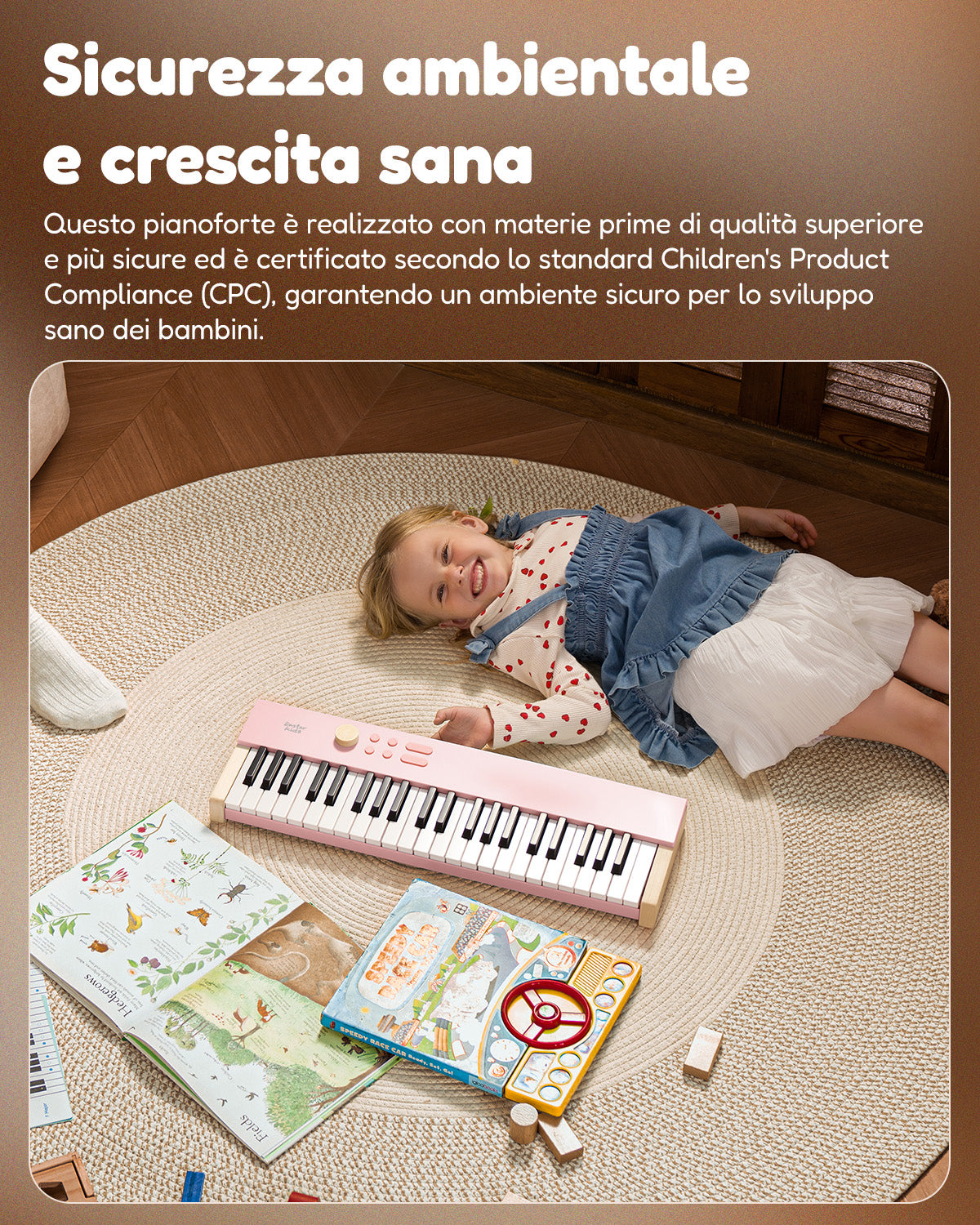 Eastar KIDO V20 Mini tastiera digitale con 44 tasti e supporto-Blu##