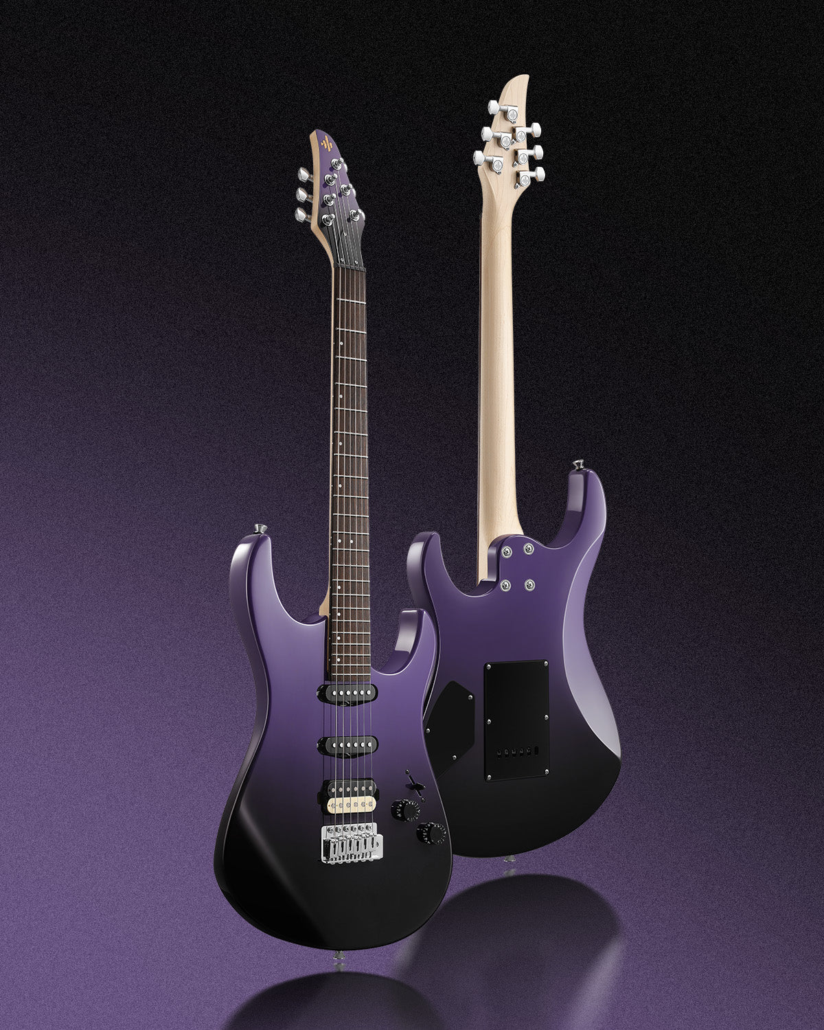 Donner DMT‑66 Chitarra elettrica-Nero-viola##