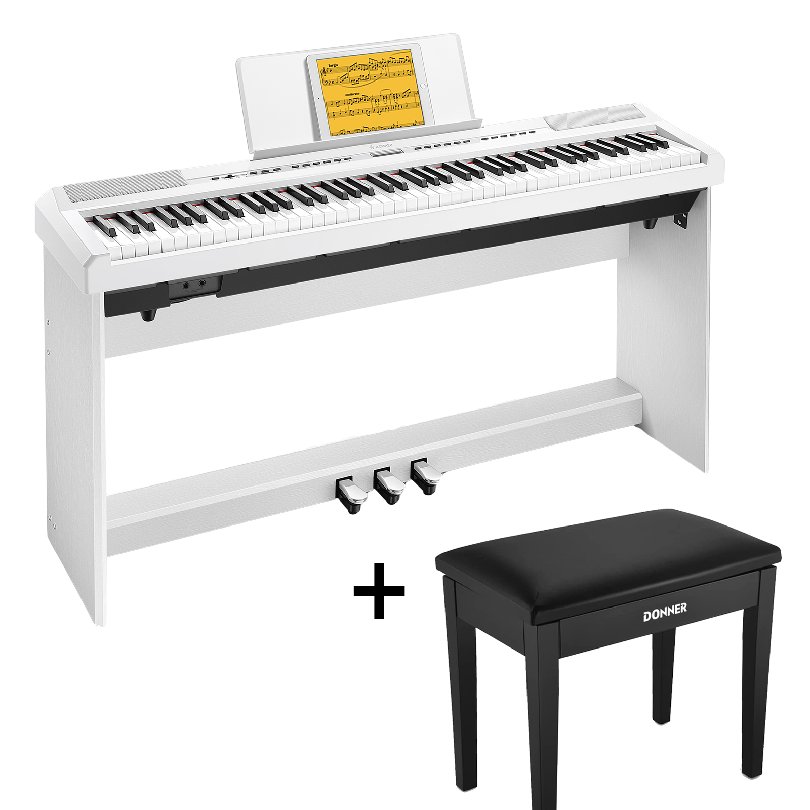 Donner DEP-20 Pianoforte digitale pesato-Bianco##