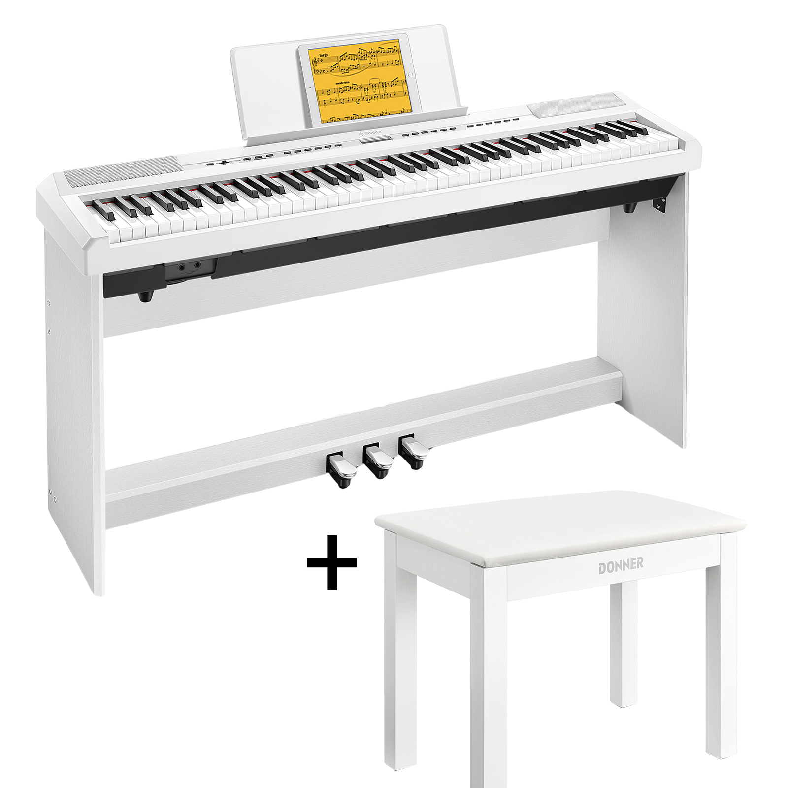 Donner DEP-20 Pianoforte digitale pesato-Bianco##