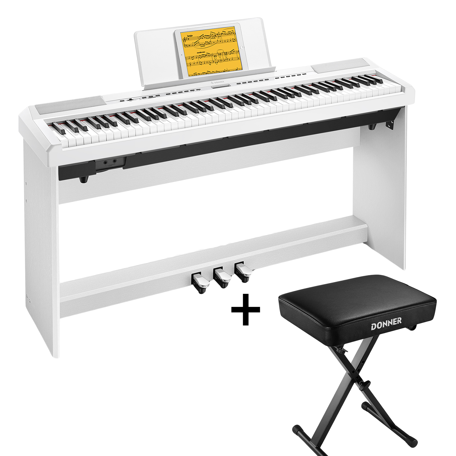 Donner DEP-20 Pianoforte digitale pesato-Bianco##