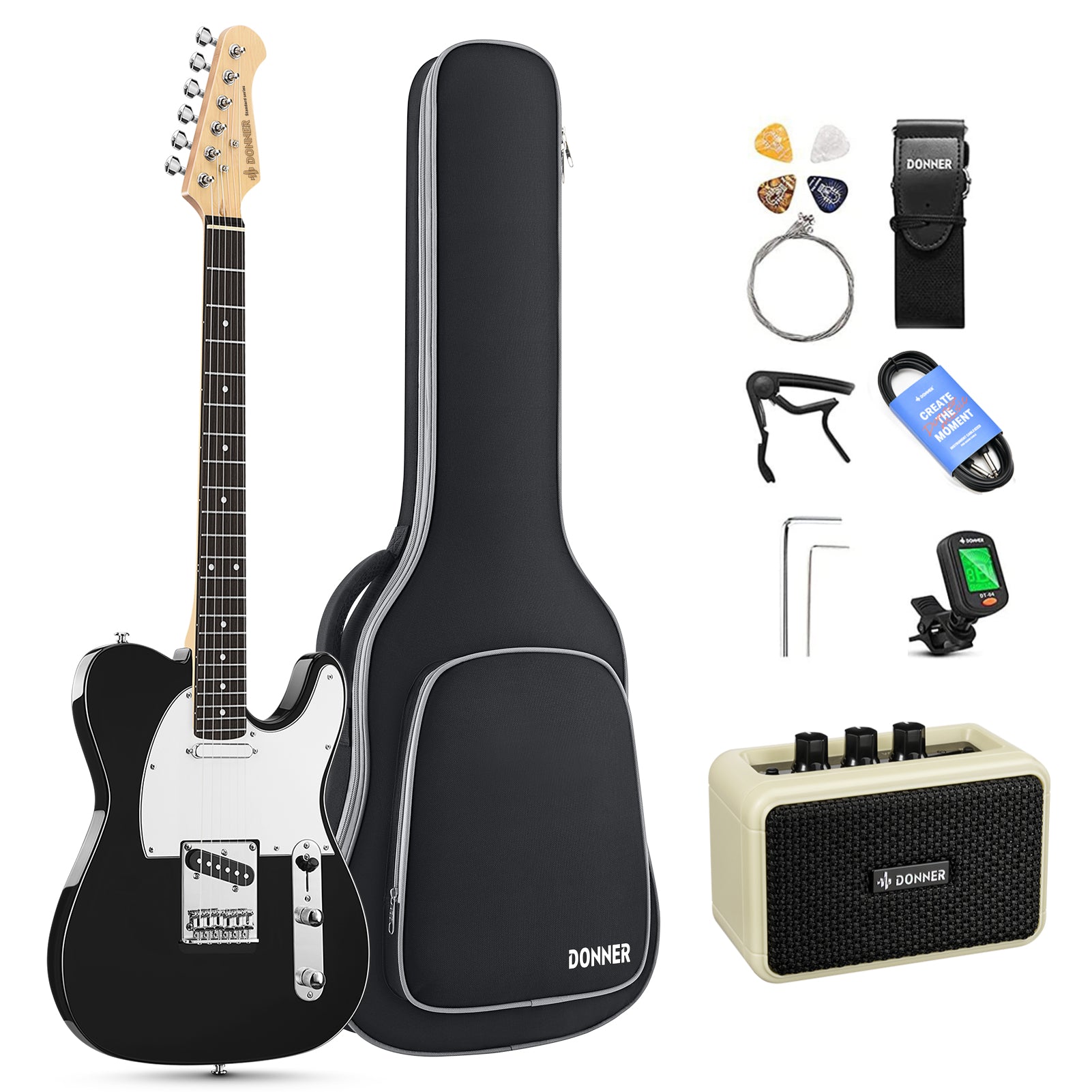 Kit Chitarra Elettrica Donner Per Principianti - Include Borsa, Accessori E Pickup H-H, Colore Viola - Foto 4