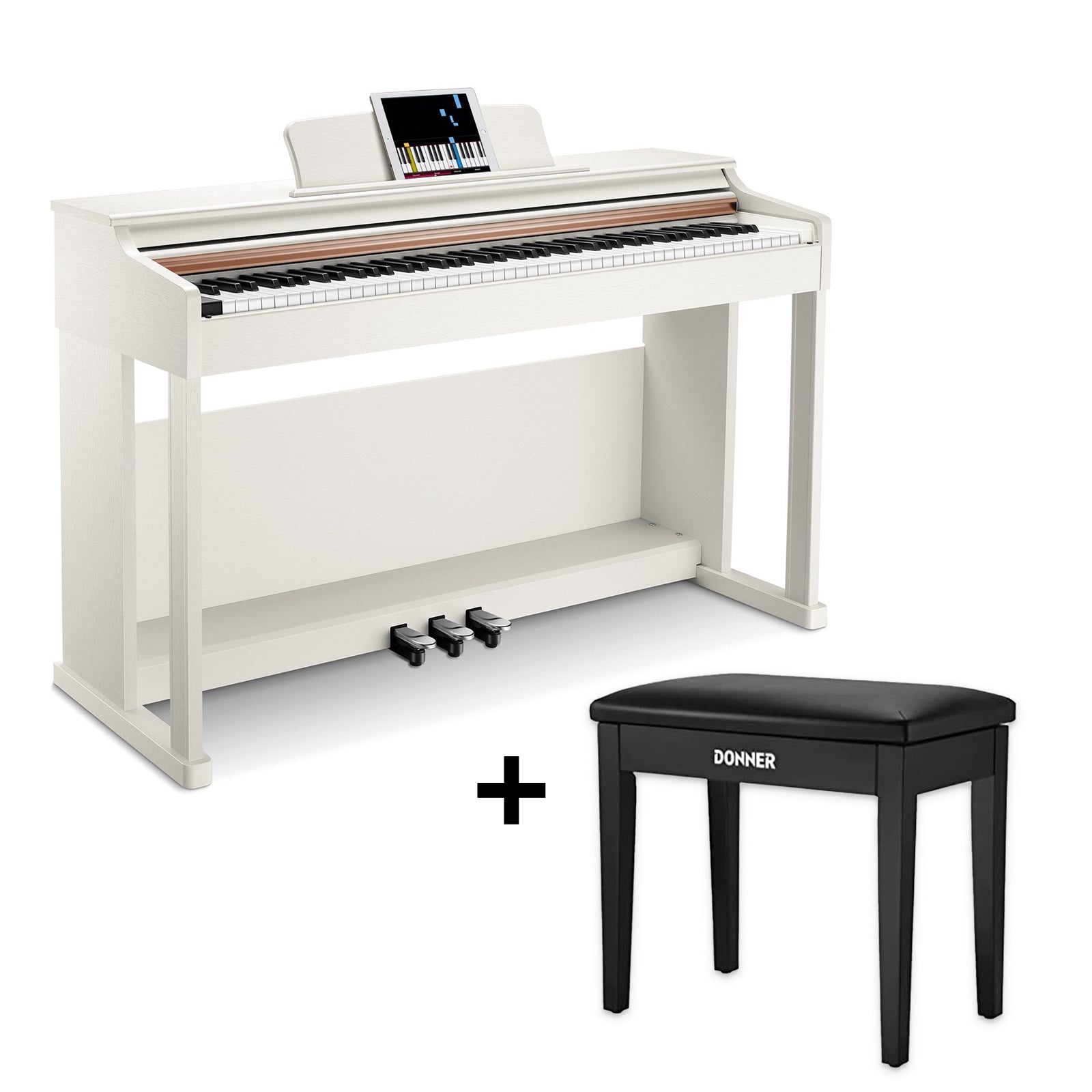 Donner DDP-100 Pianoforte digitale bianco con tastiera pesata