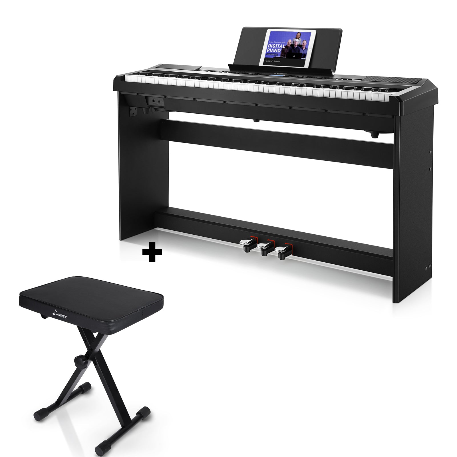 Donner DEP-20 Pianoforte digitale pesato-Nero##