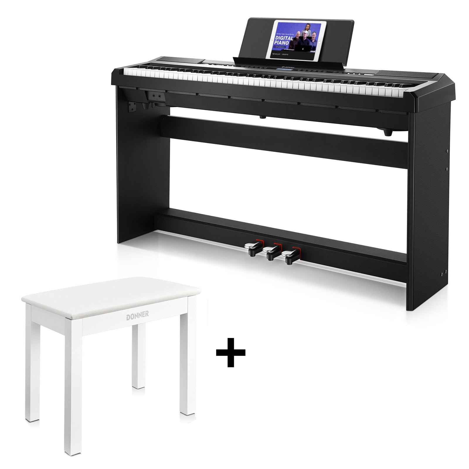 Donner DEP-20 Pianoforte digitale pesato-Nero##