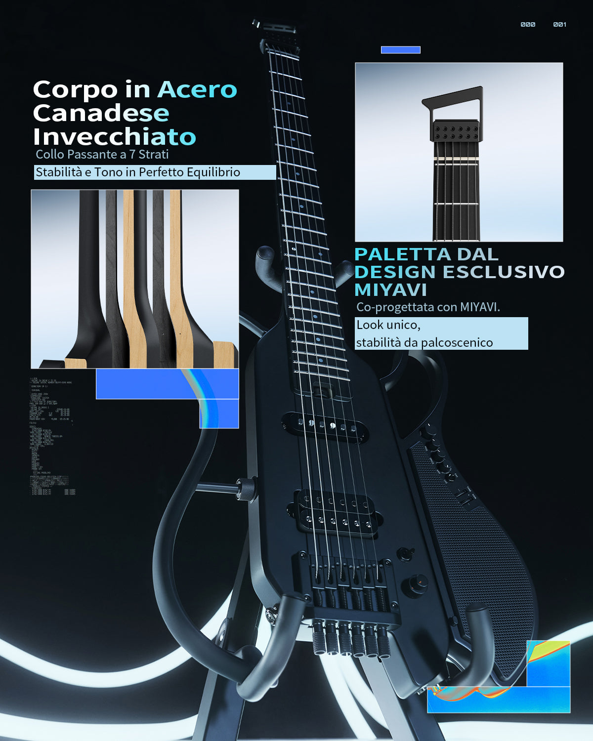 Donner HUSH X LIVE Chitarra da viaggio (disponibile anche in edizione MIYAVI)