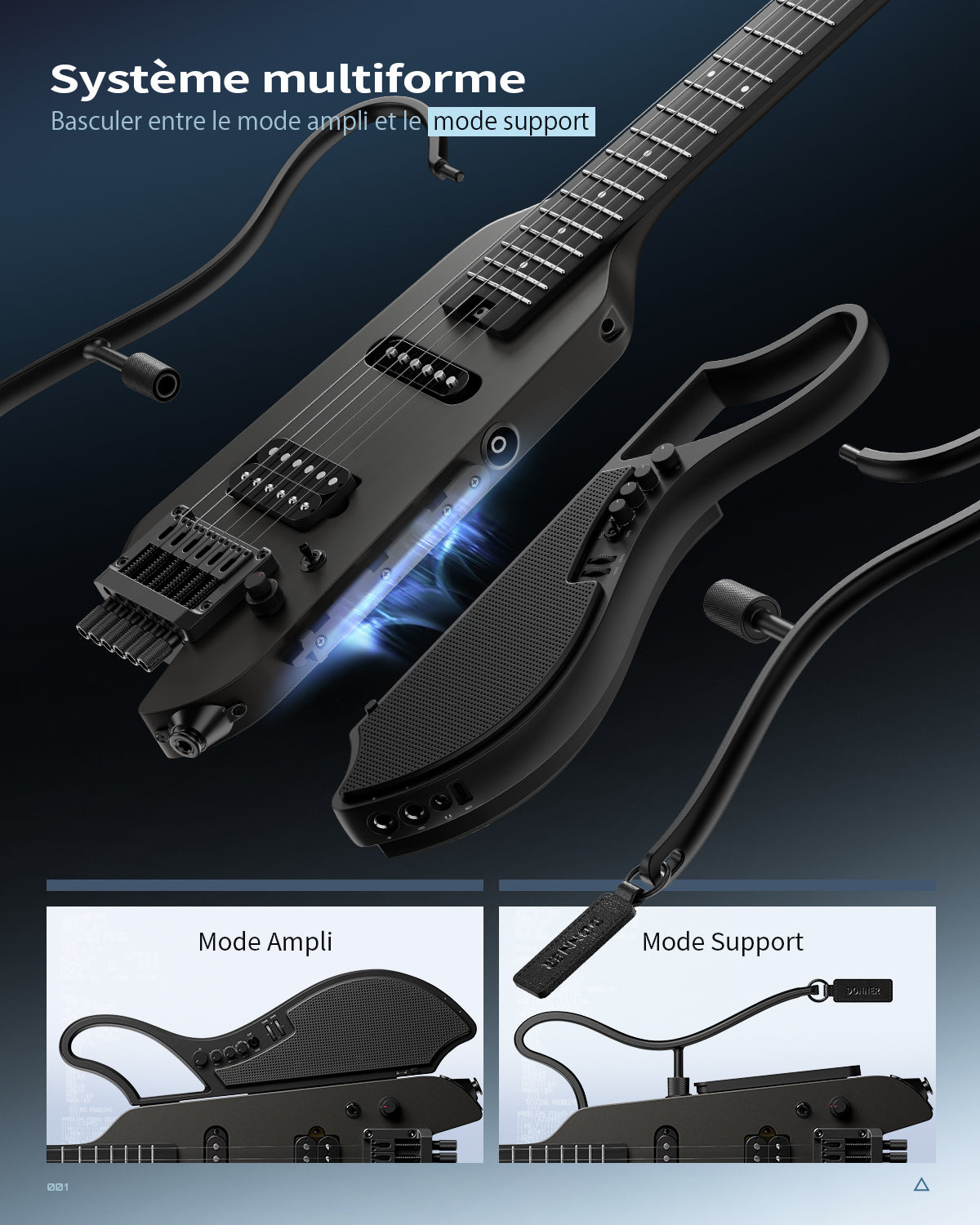 Donner HUSH X LIVE Chitarra da viaggio (disponibile anche in edizione MIYAVI)