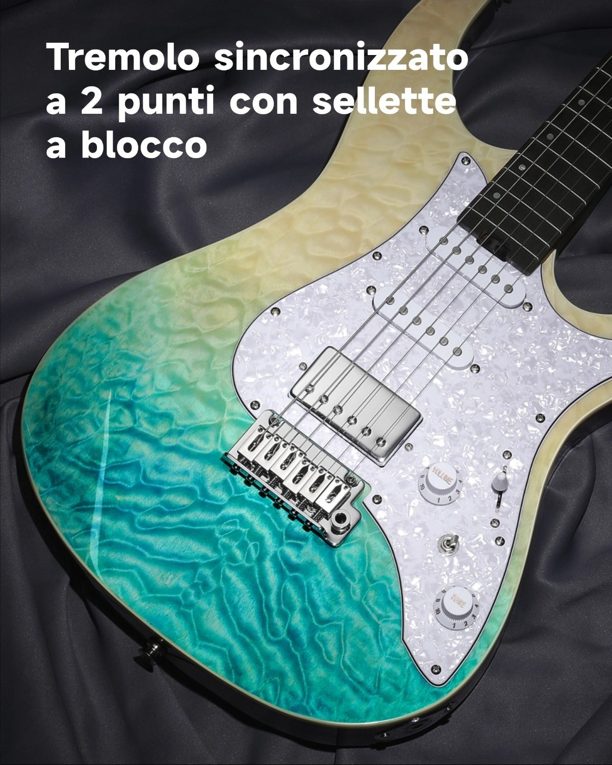 Donner DST-550 Chitarra elettrica-Gradiente blu-giallo##
