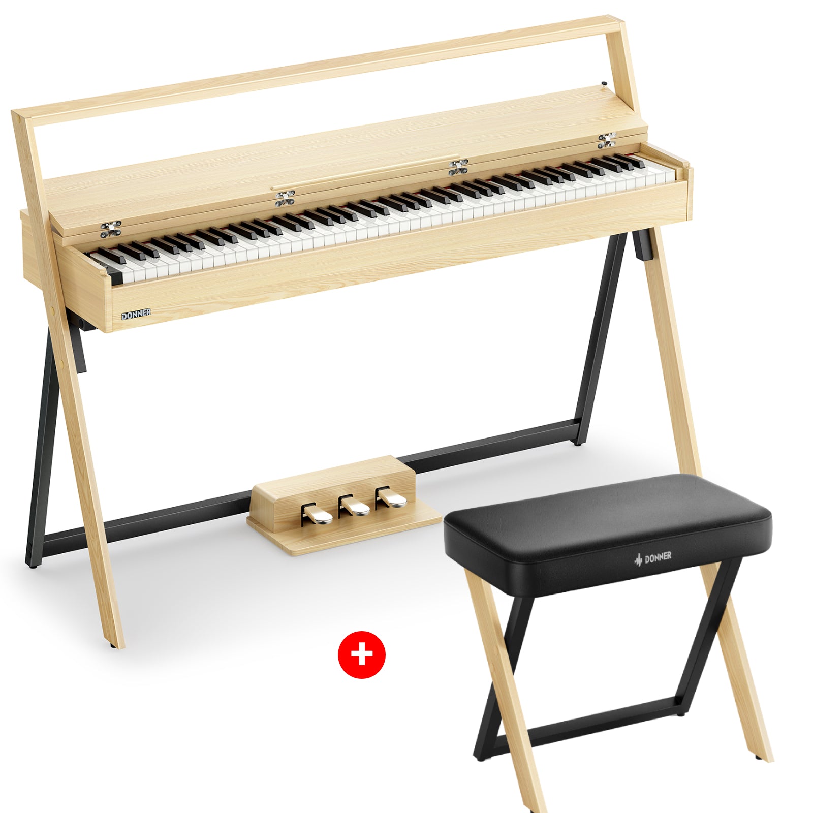 Donner OURA™ R300 Pianoforte digitalein stile casalingo-Beige##