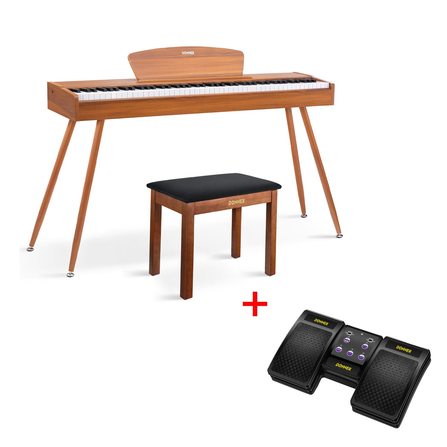 Donner DDP-80 tastiera fully weighted in legno-legno naturale##