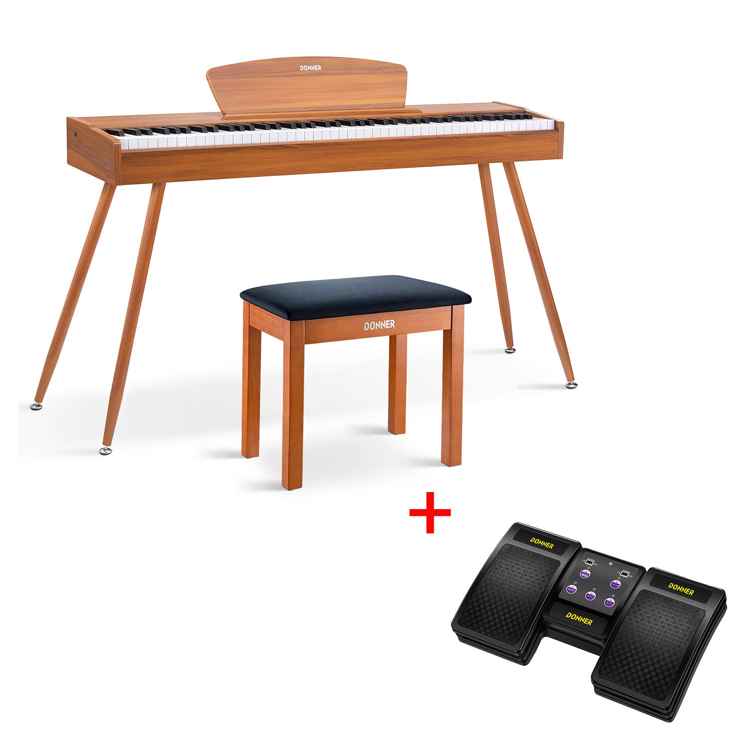 Donner DDP-80 tastiera fully weighted in legno-legno naturale##