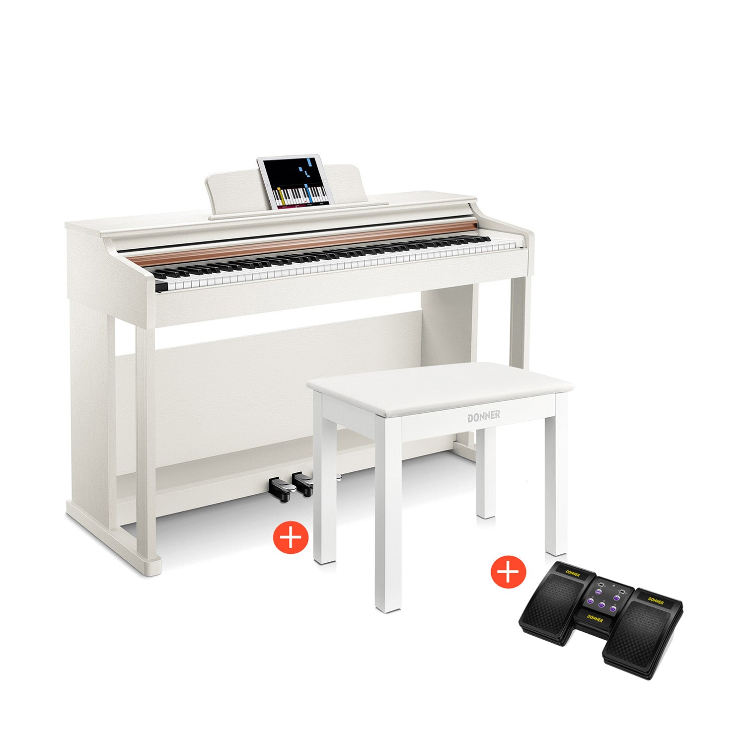 Donner DDP-100 Pianoforte digitale bianco con tastiera pesata
