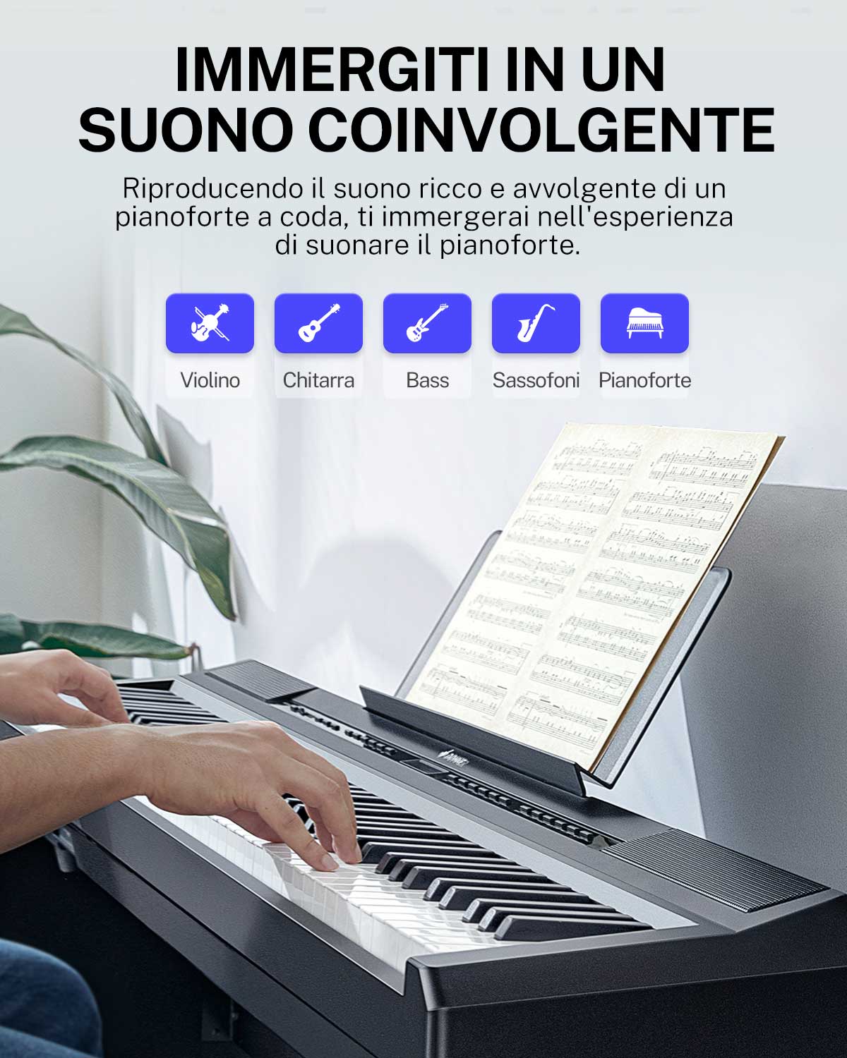 Donner DEP-20 pianoforte digitale pieno ponderato a 88 tasti portatile