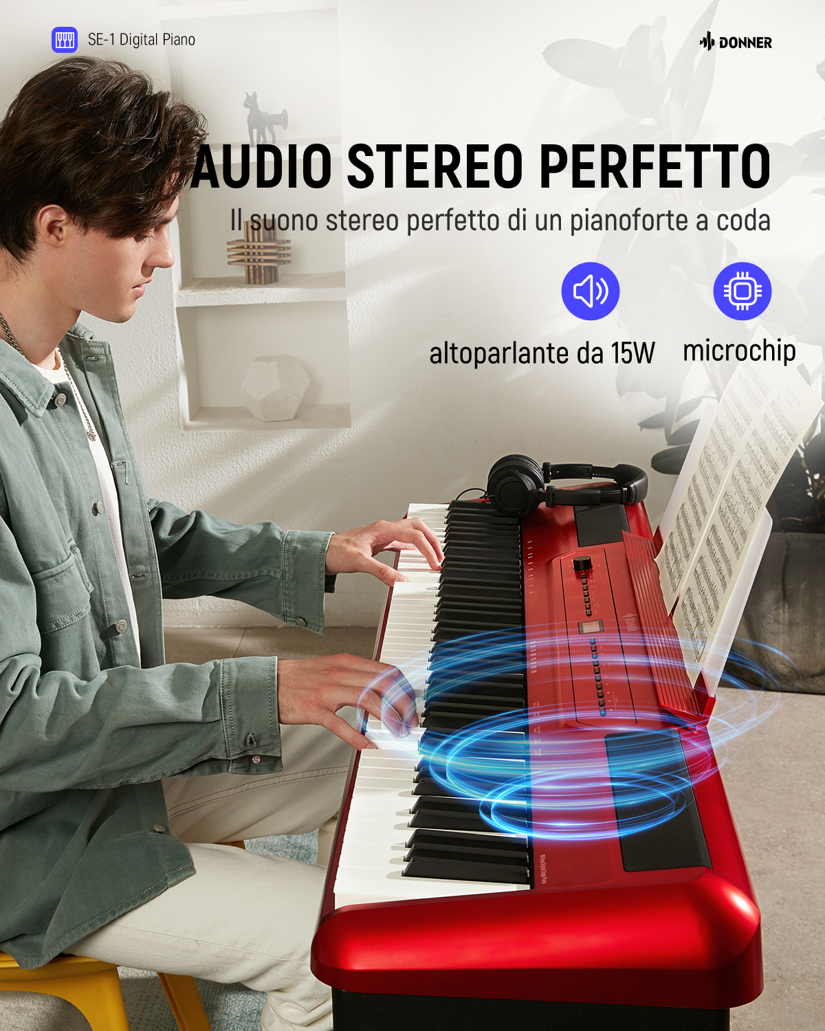 Donner SE-1 piano digitale a 88 tasti con tasti ponderati