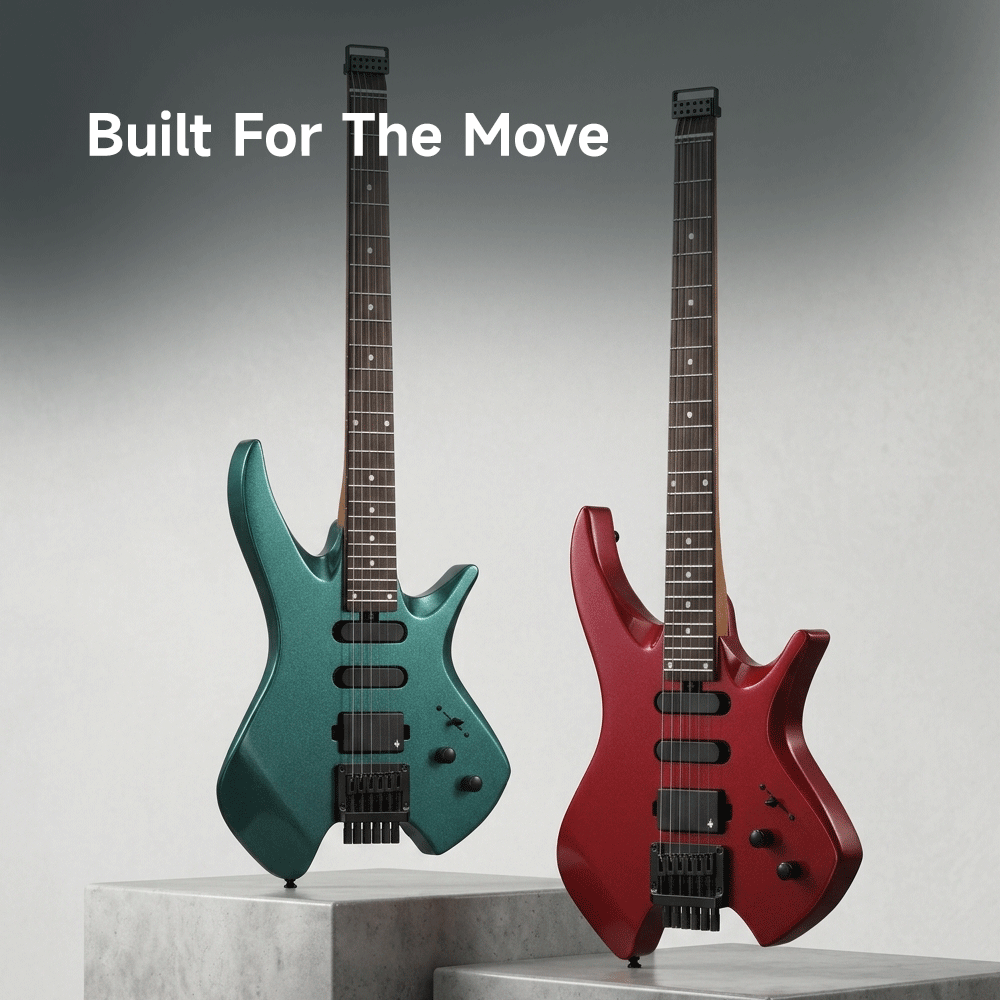 Chitarra Headless HLX-500: 24 tasti, compatta e stabile