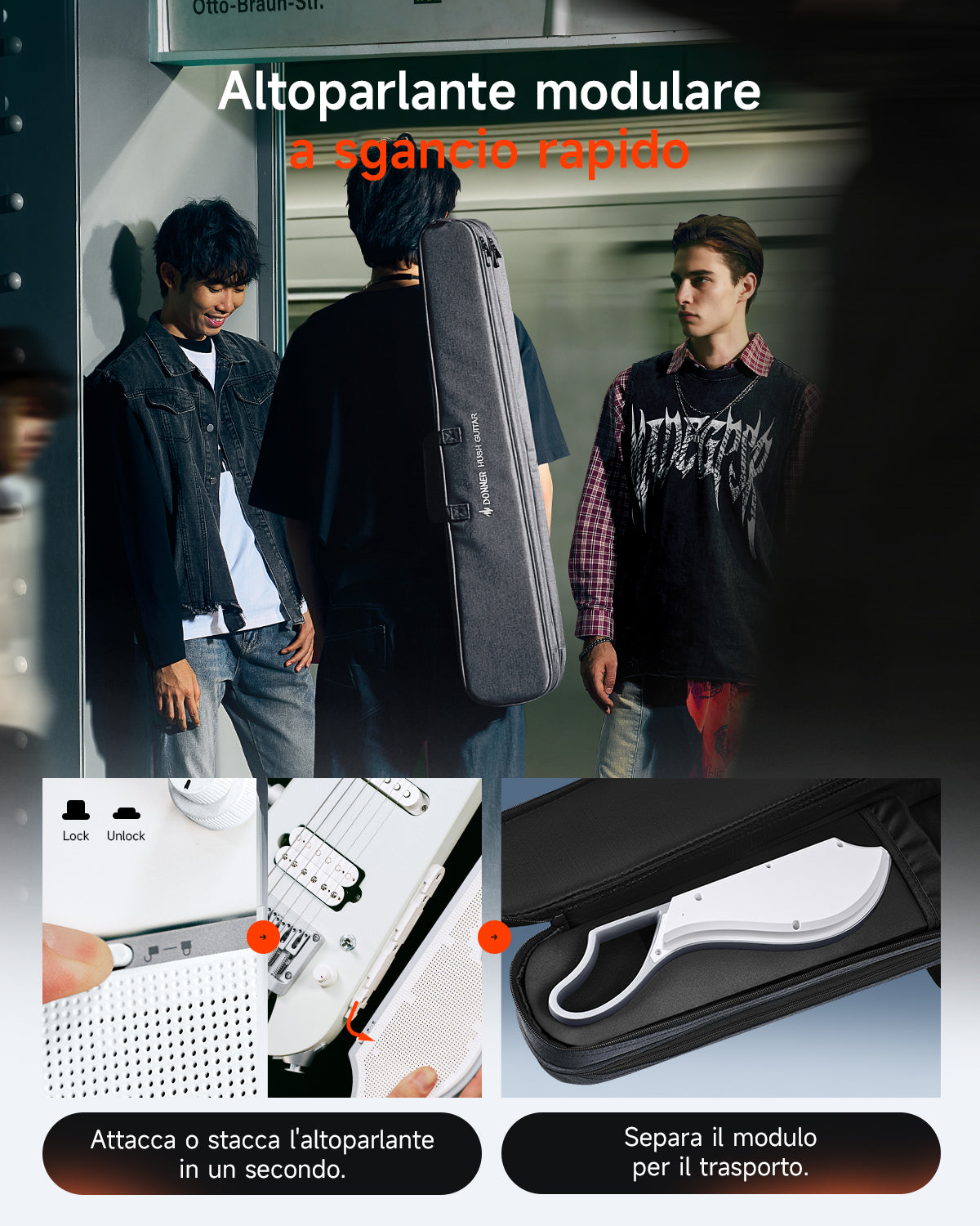 Donner HUSH X LIVE Chitarra da viaggio  (disponibile anche in edizione MIYAVI)