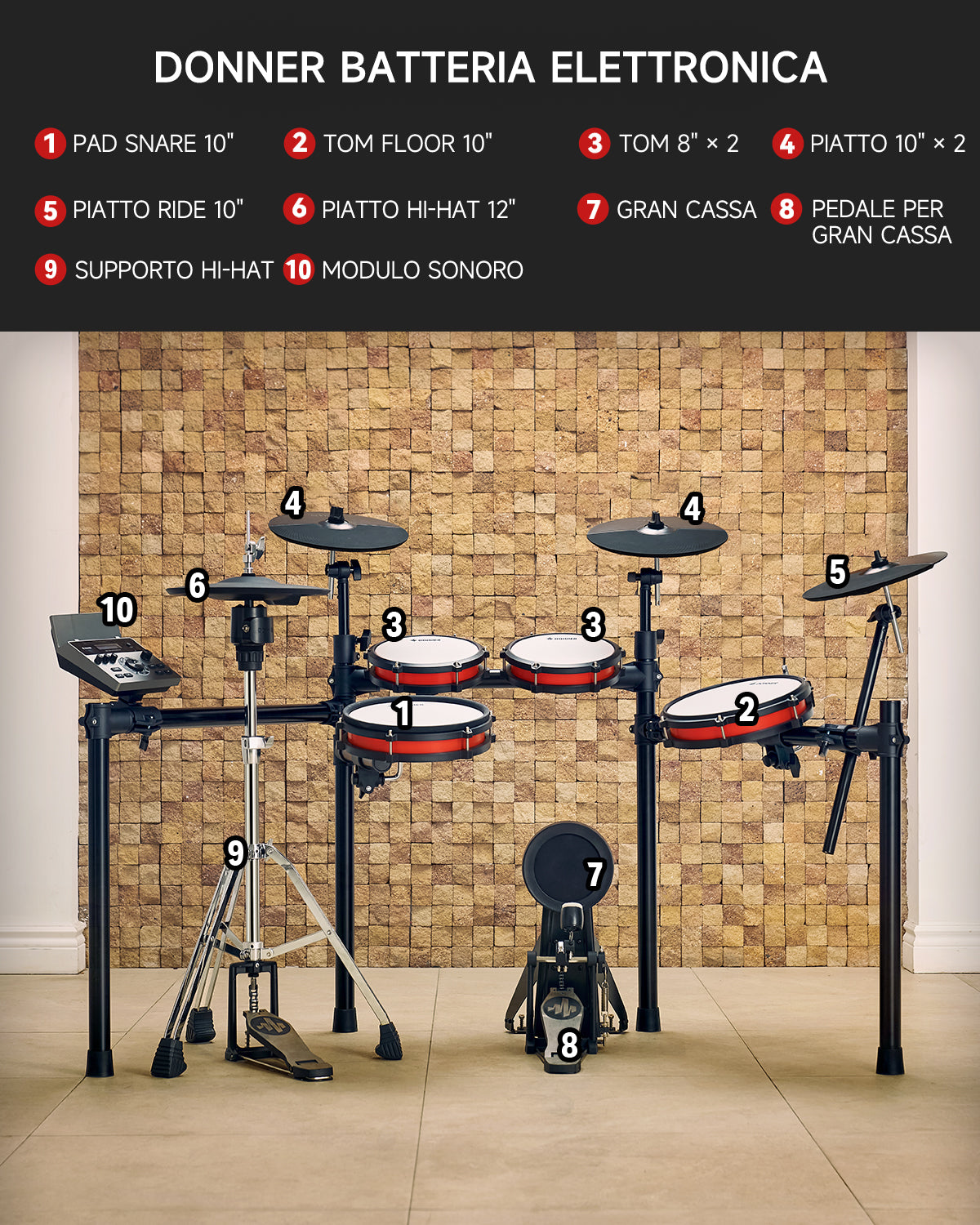 Donner DED-200 Pro Set Batteria elettronica