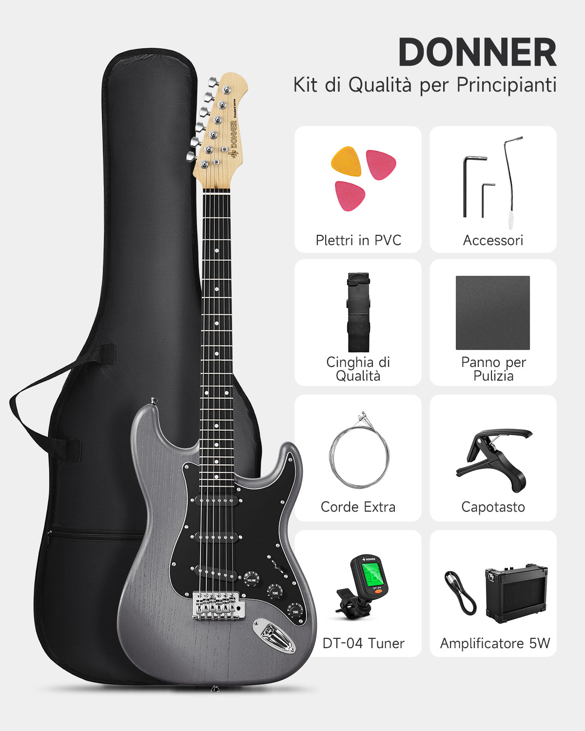 Donner DST-80 Chitarra elettrica-Nero##
