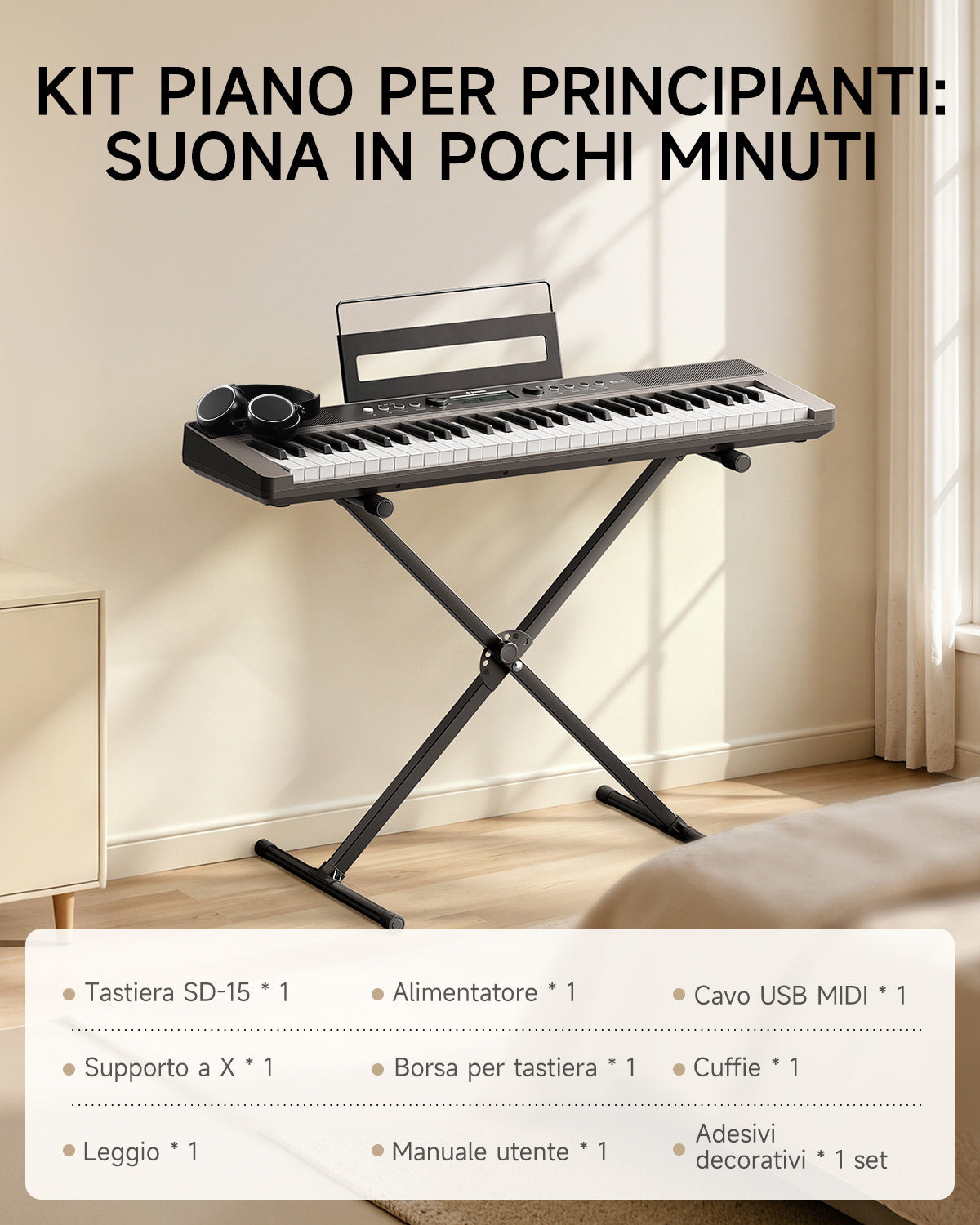 Donner SD-15 Tastiera Elettronica a 61 Tasti