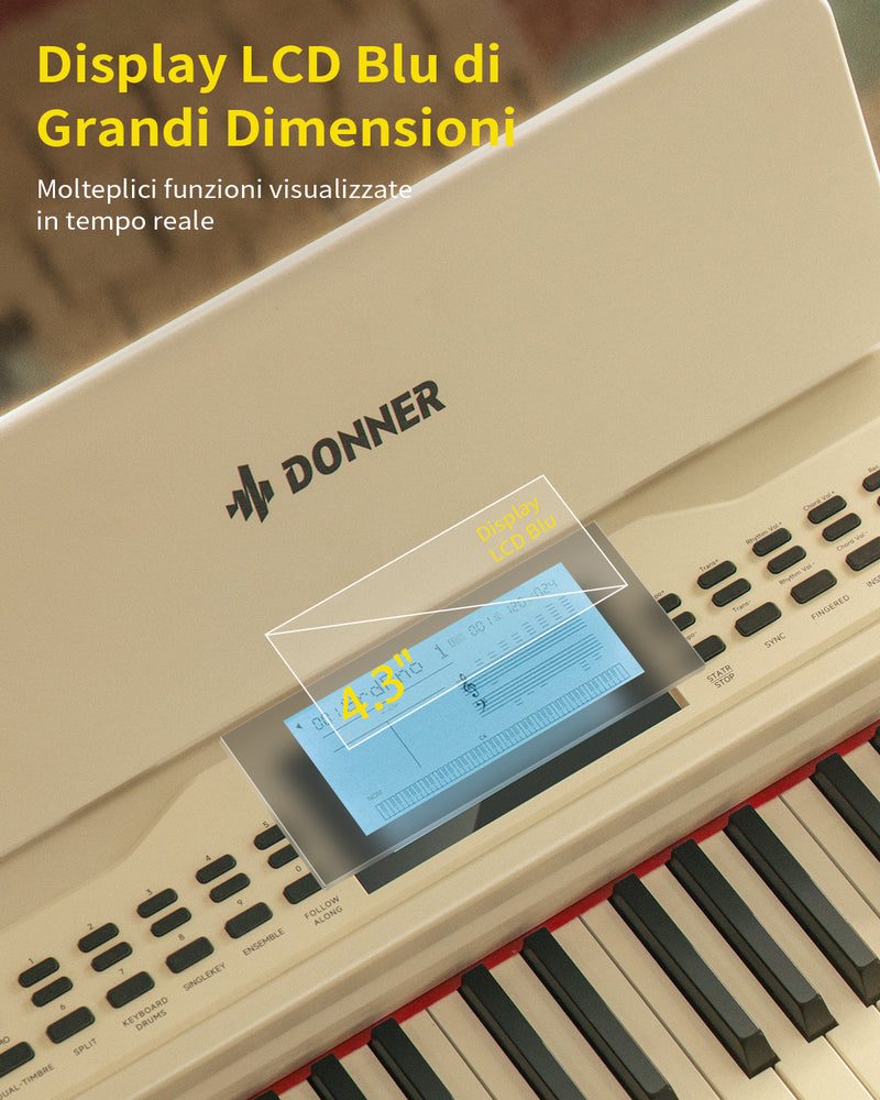 Donner DDP-95 88 tasti pianoforte digitale verticale pesato per principianti bianco