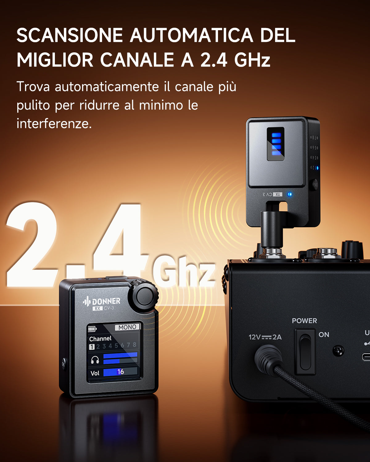 DONNER CV-3 Sistema di monitoraggio in-ear wireless