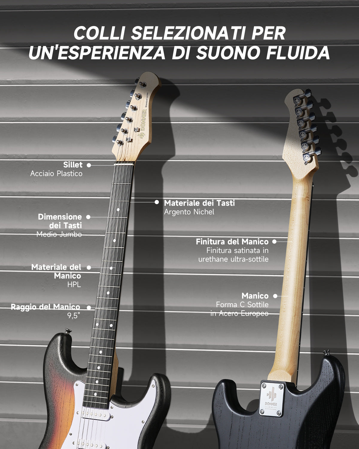 Donner DST-80 Chitarra elettrica-Sunburst##