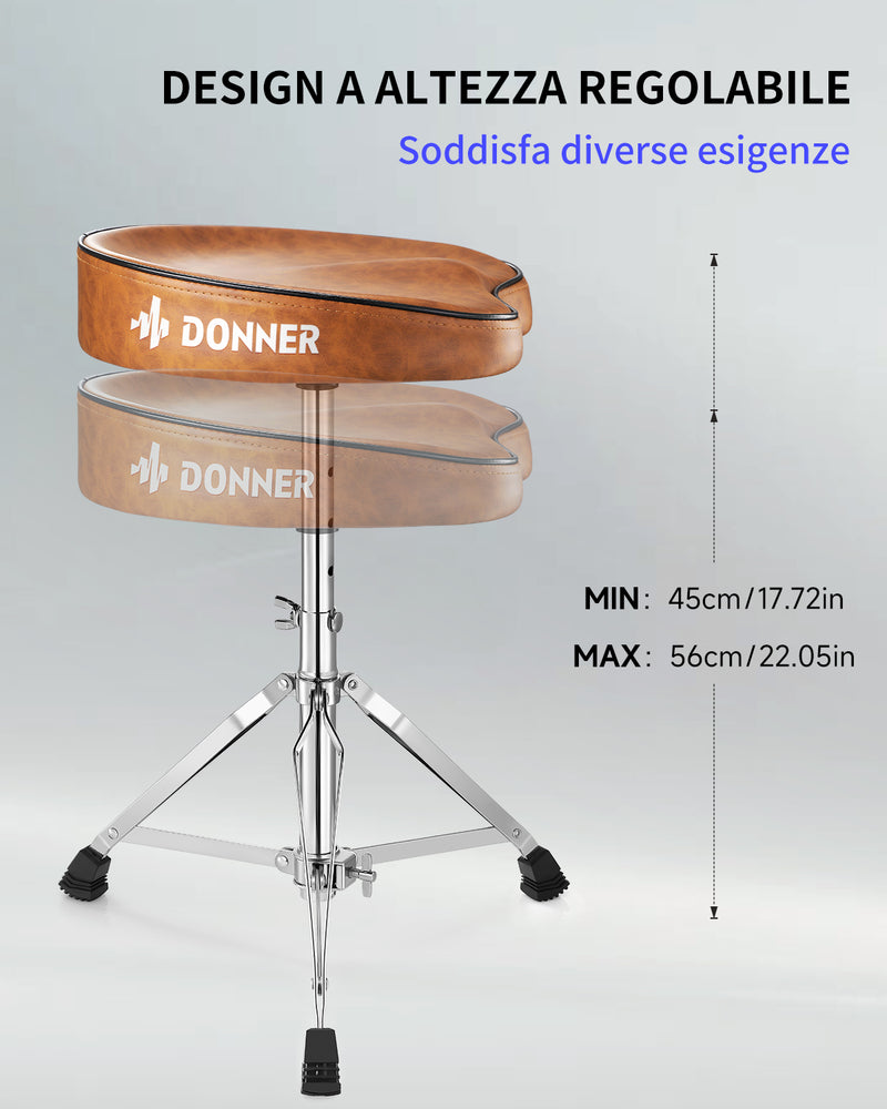 Sgabello per batteria Donner DT-50 marrone sottile