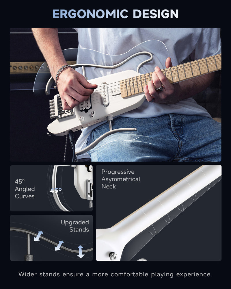 Donner HUSH-X Chitarra elettrica Chitarra da viaggio ultraleggera