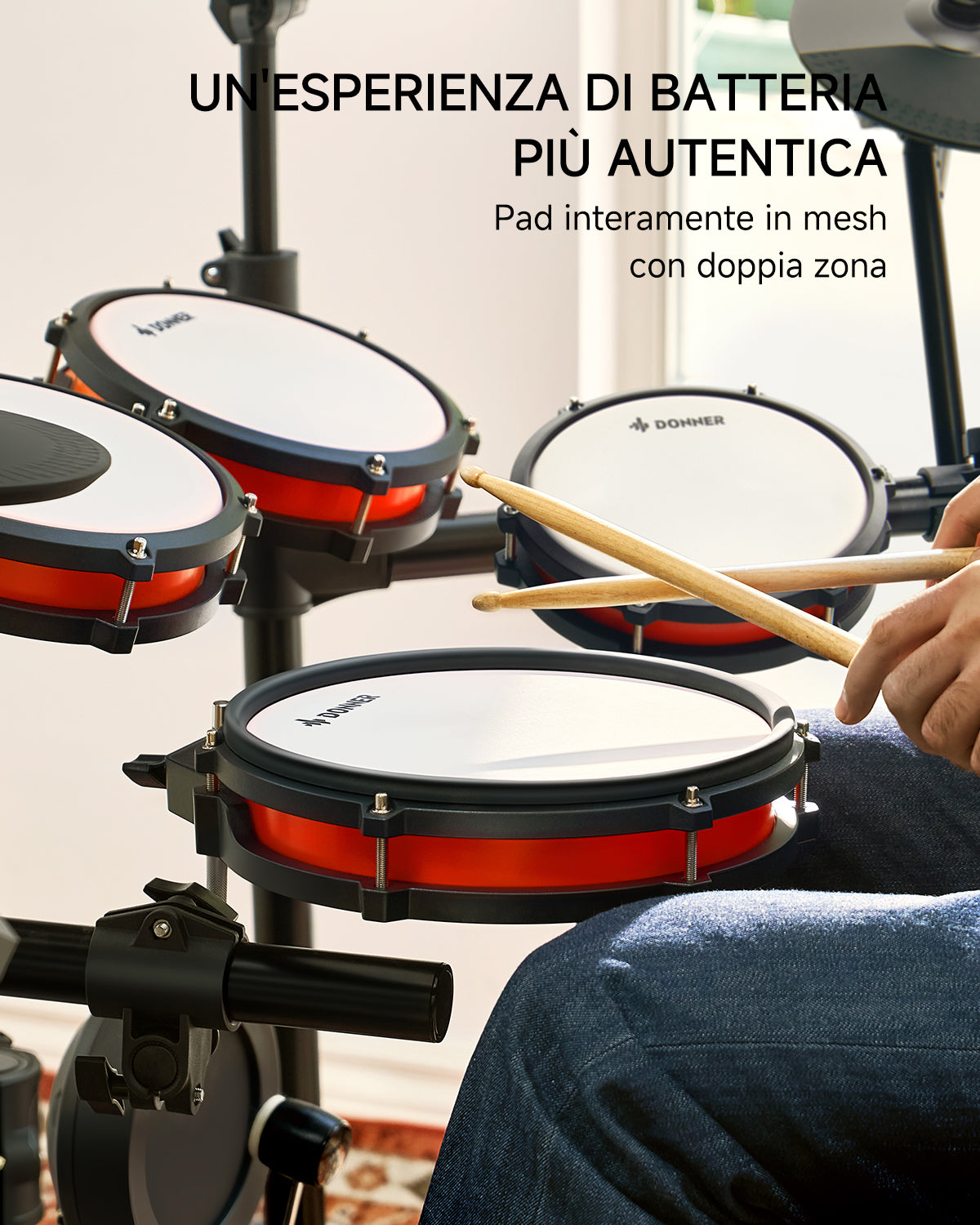 Donner DED-200X batteria elettronica con 5 tamburi 3 e 4 piatti