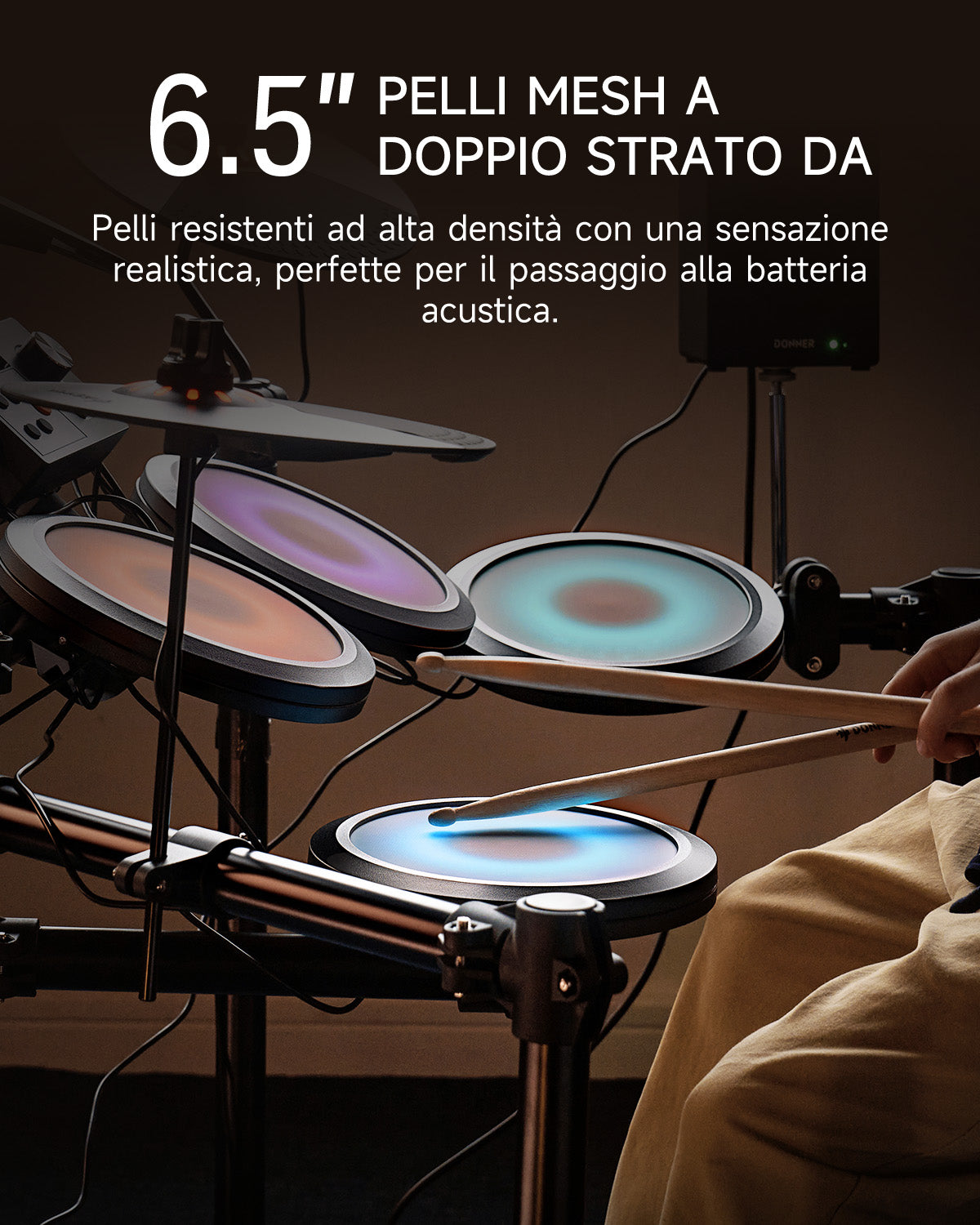 Donner DED-70L Batteria elettronica con luci LED