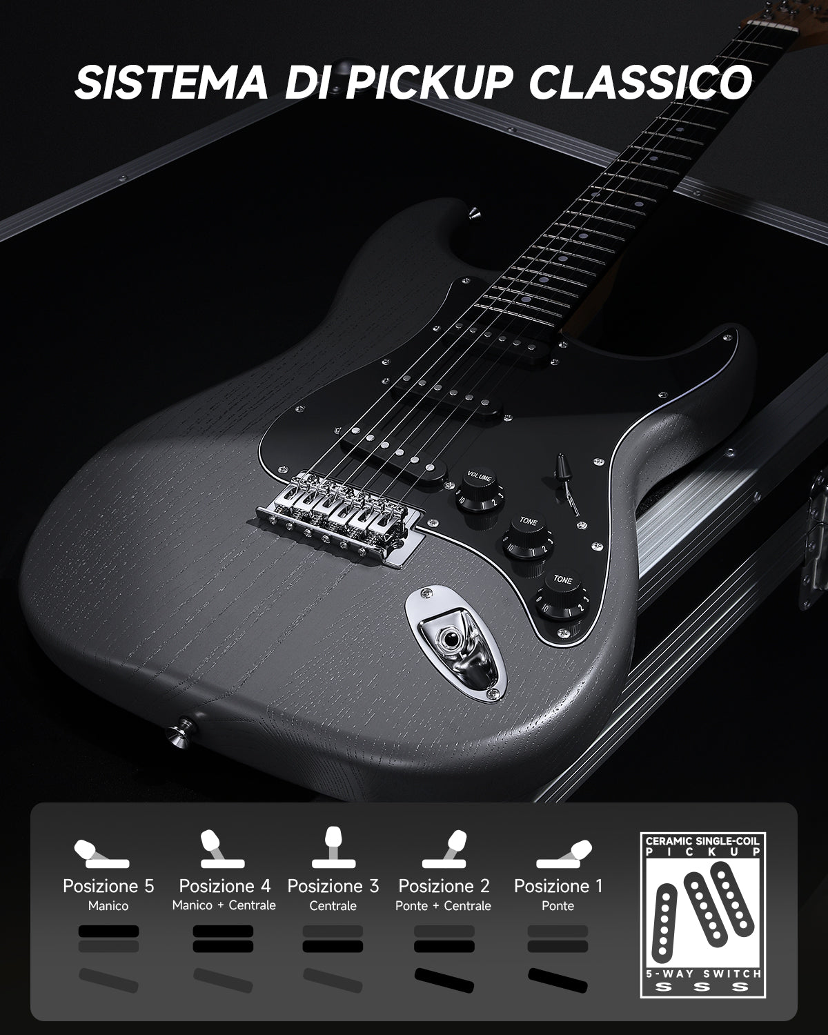 Donner DST-80 Chitarra elettrica-Nero##