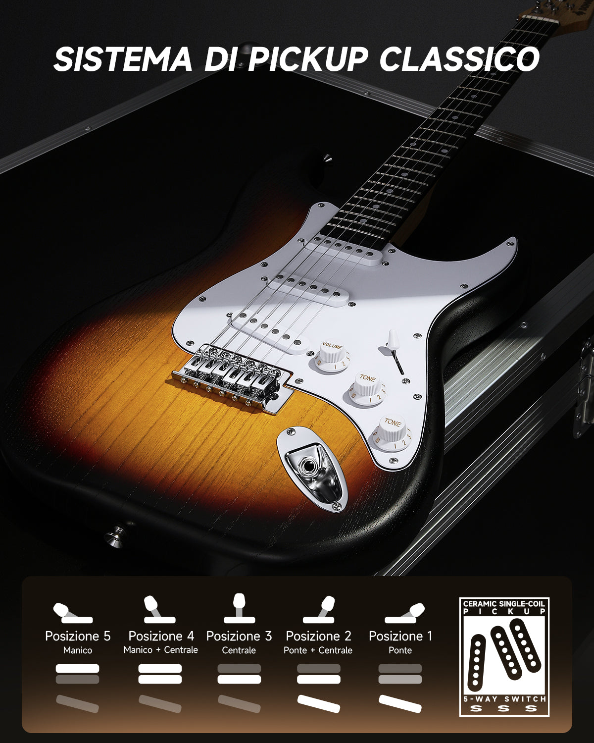 Donner DST-80 Chitarra elettrica-Sunburst##