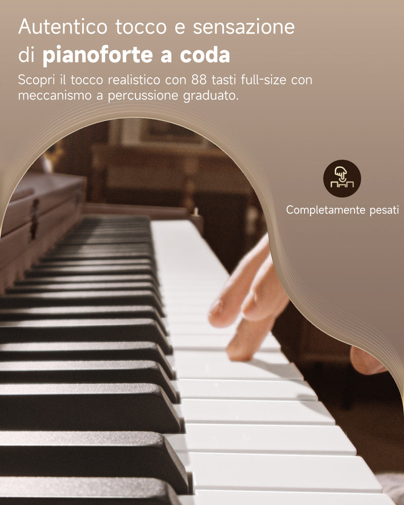 Donner OURA™  R300 Pianoforte digitale da casa 88 tasti in legno chiaro