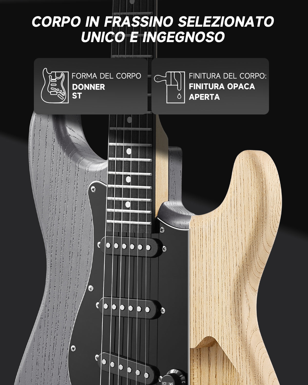 Donner DST-80 Chitarra elettrica-Nero##