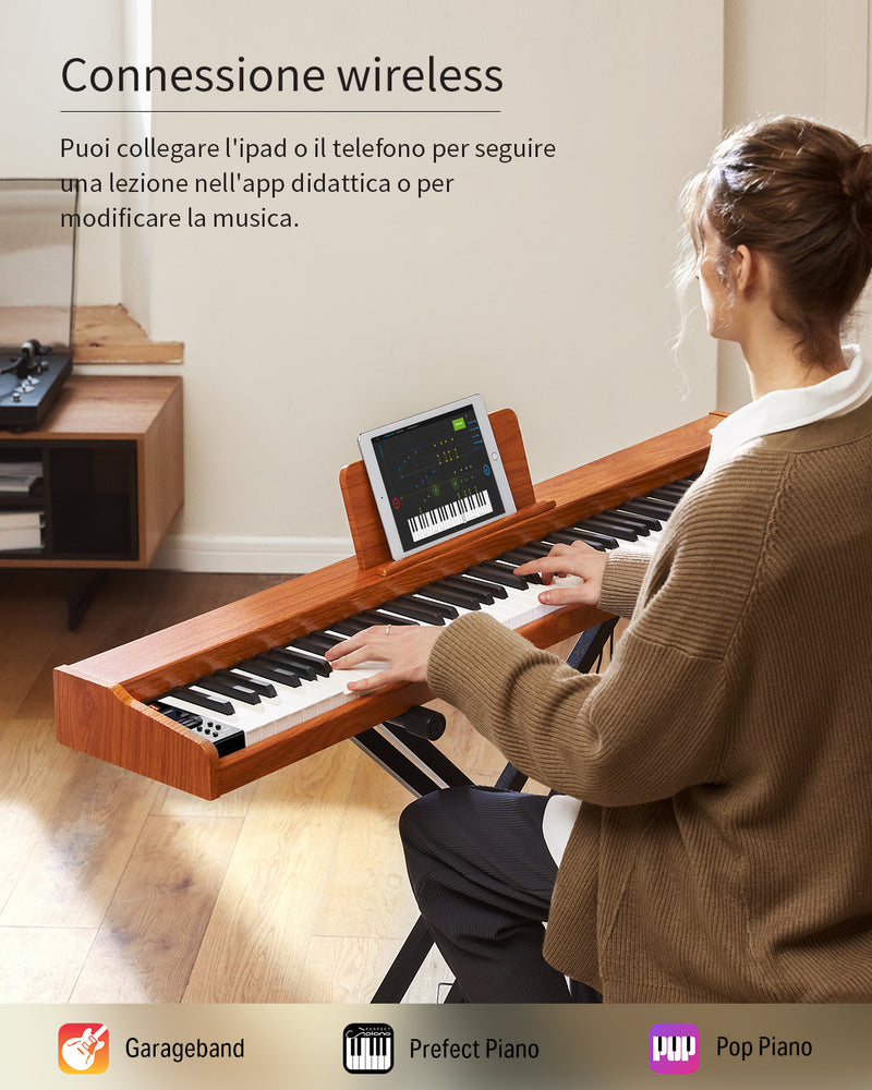 Donner DEP-1S pianoforte digitale con tastiera semi-pesata in stile legno